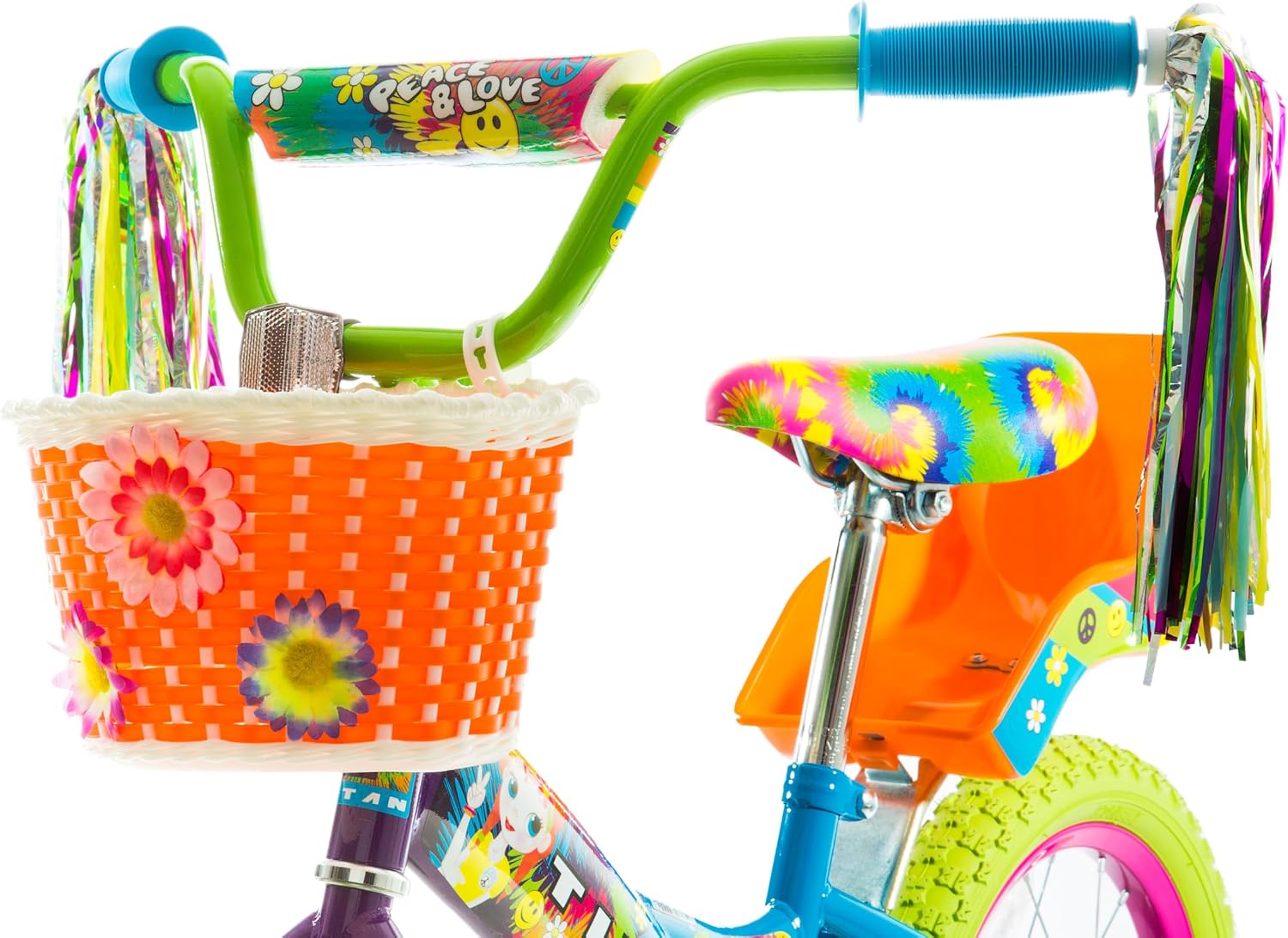 Titan Girls BMX Bike for Kids Ages 4-7, 16-Inch Wheels, 9-Inch Frame, Training Wheels, Toy Seat, Doll Basket, Streamers, First Bike, Princess Bicycle, Gift for Girls