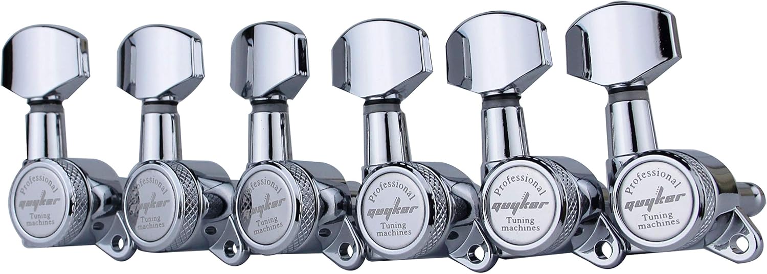 Guyker Guitar Locking Tuners (6 for Right) - 1:18 Lock String Tuning Key Pegs Machine Head with Hexagonal Handle Replacement for ST TL SG LP Style