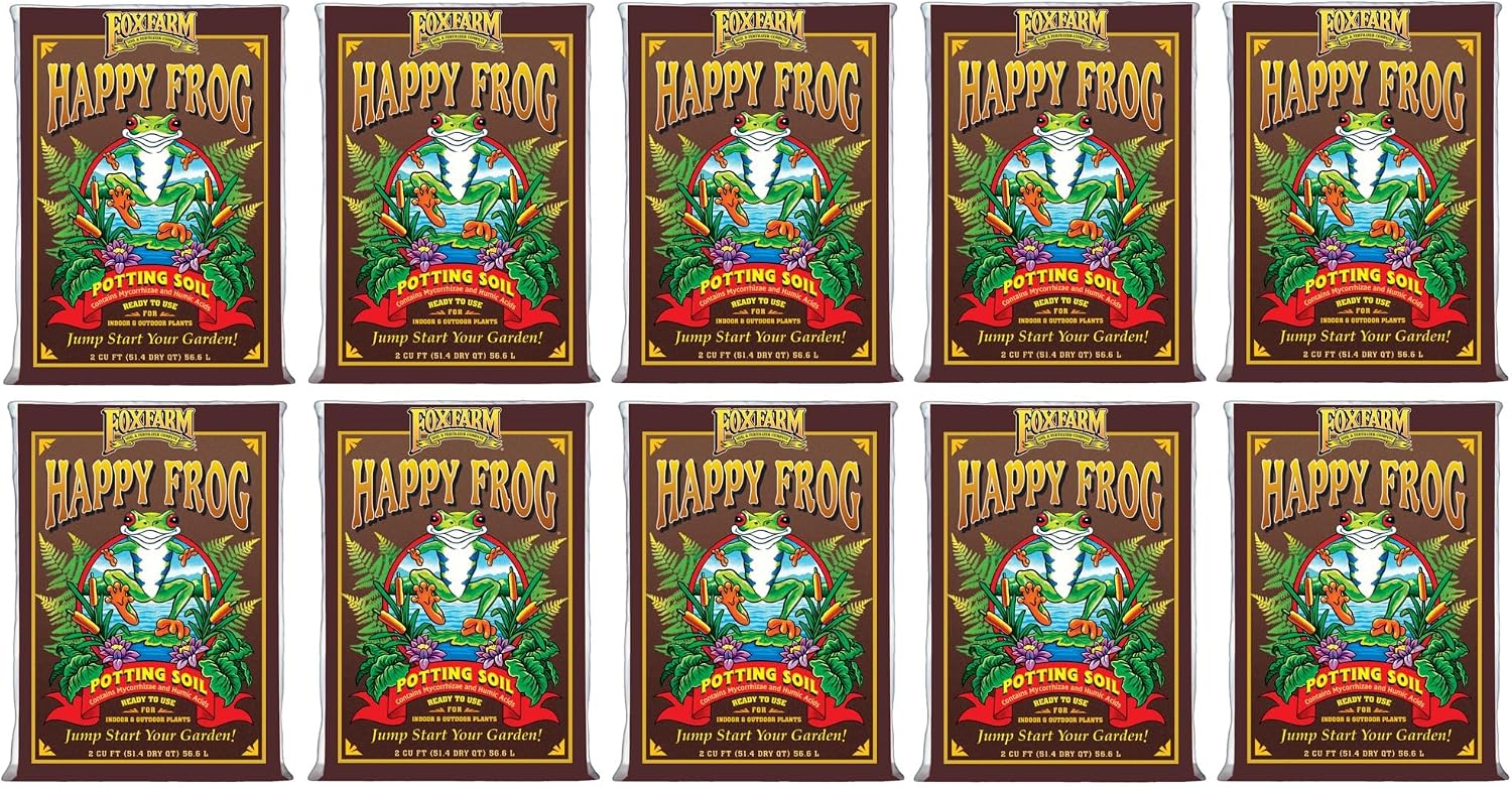 FoxFarm Happy Frog Potting Soil, 2cu ft (Pack of 2) - for Indoor/Outdoor Container Plants - Contains Mycorrhizae and Humic Acids