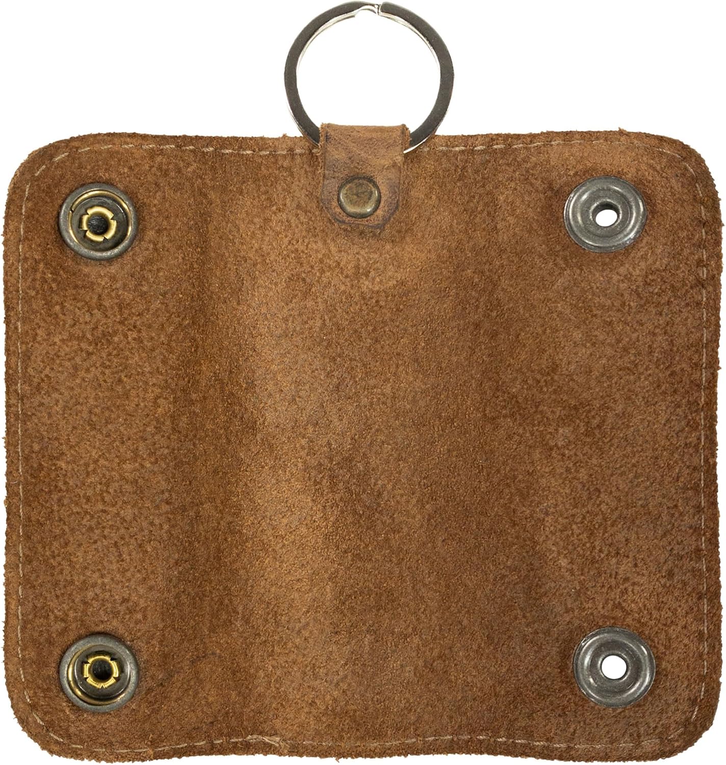 Hide & Drink, Leather Double Snap Key Holder, Key Ring Organizer, Accessories, Handmade :: Bourbon Brown