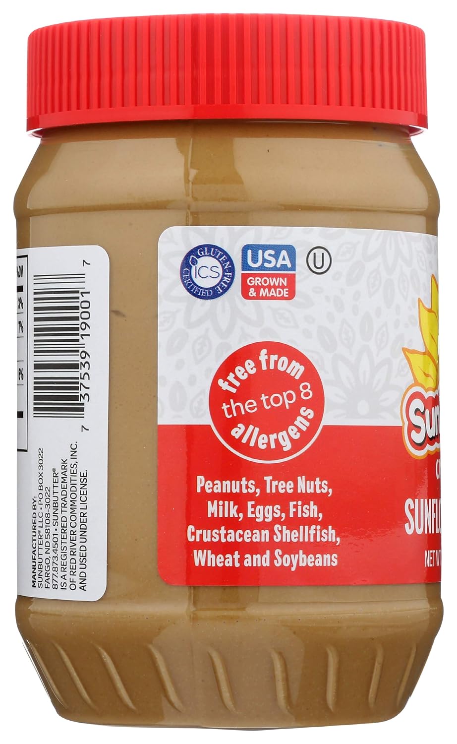 SunButter Original Sunflower Seed Butter, 16 oz Nut-Free Spread with 7g Plant-Based Protein, Roasted Rich & Savory Flavor, Smooth Texture | Vegan, Kosher & Non-GMO