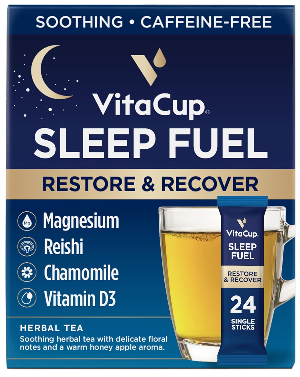 VitaCup Green Tea Instant Packets with Matcha, 16ct | B Vitamins, D3