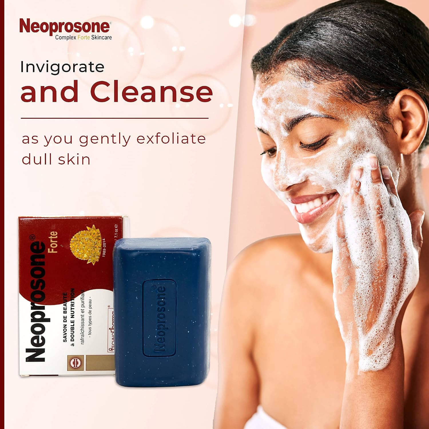 Neoprosone, Skin Brightening Soap | 2.02 oz / 80 g | Hyperpigmentation Soap, Fade Dark Spots on: Body, Knees, Face, Armpits | with Glycerin (2.82 Ounce (Pack of 1))