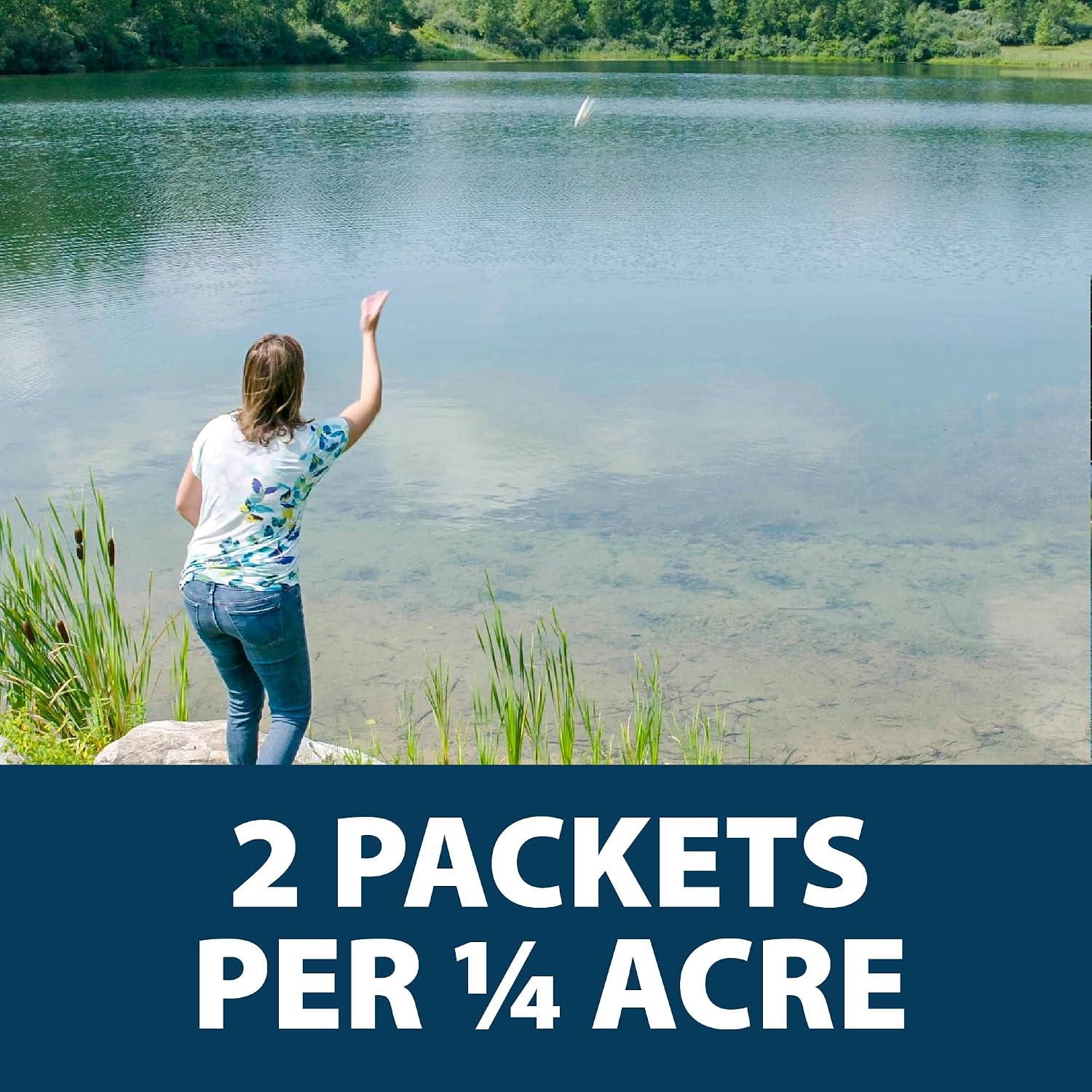 Airmax PondClear Packets Beneficial Bacteria Pond Clarifier, 24 Count | Enzyme Clarifier with EcoBoost PRx to help clear and clean pond and lake water while remaining safe for fish
