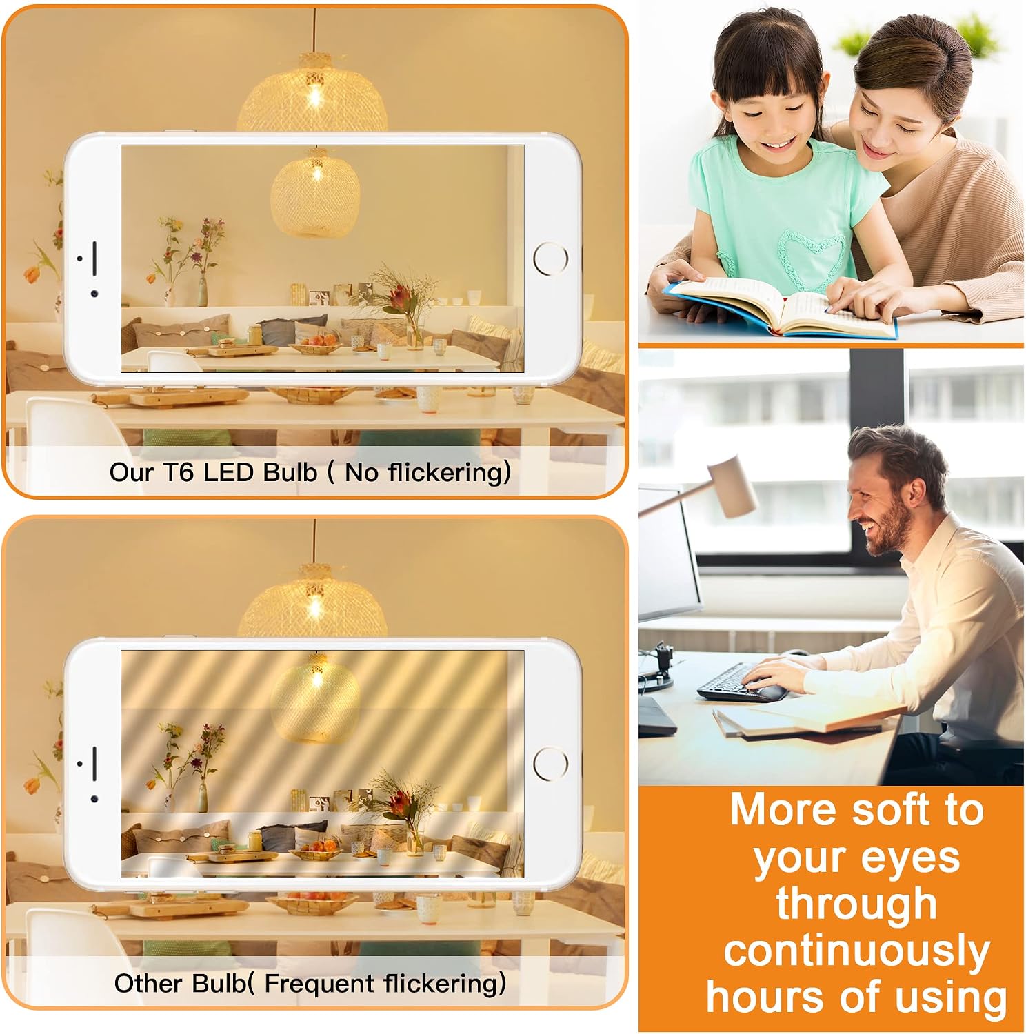 12 Pack E12 LED Edison Bulbs, 4W Dimmable T6, 2700K Warm White | Equal 40W, Dimmable T6 T25 LED Bulb, 420lm, No flicker, Candelabra light bulb for Chandelier, Ceiling Fan, Not E26 Base