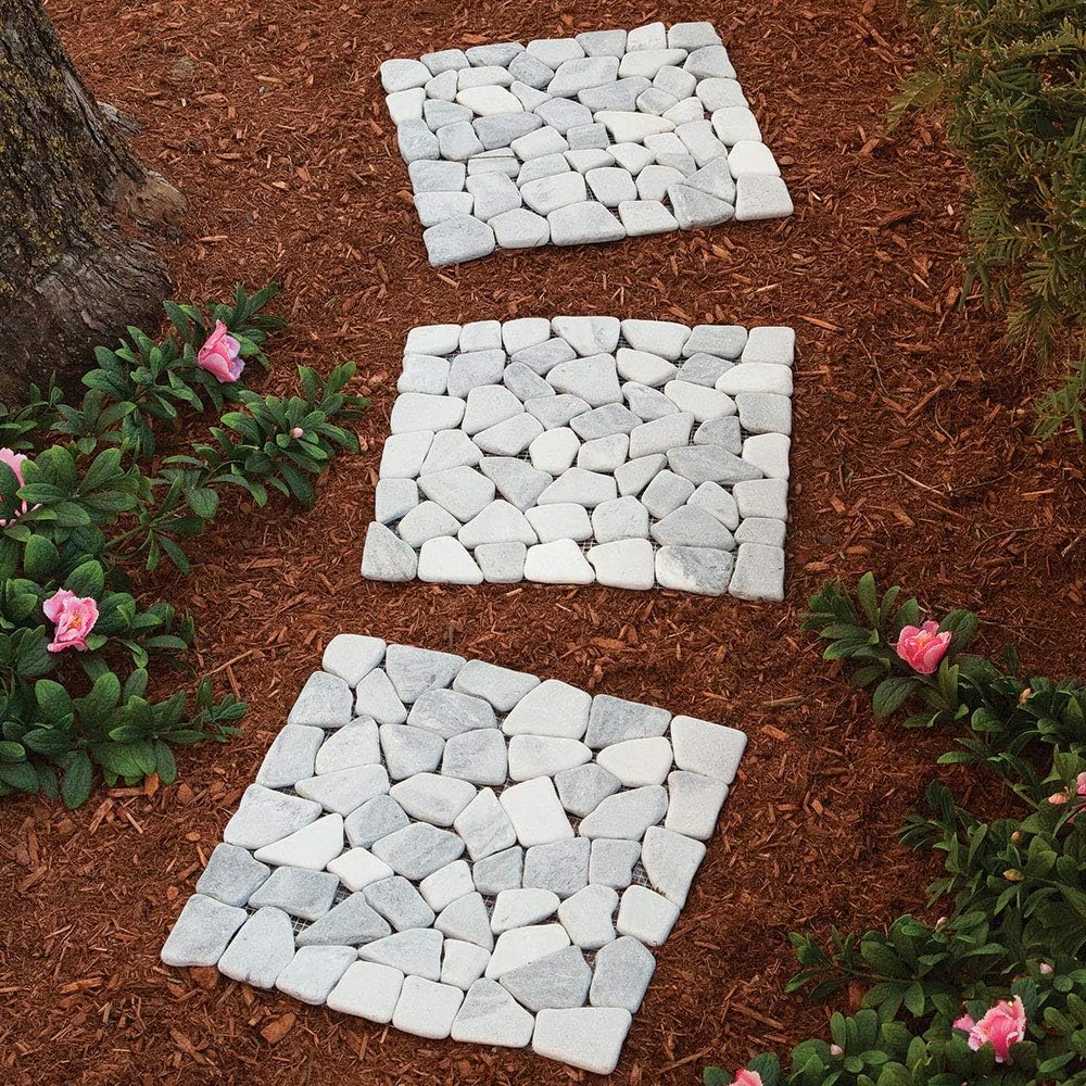Bits and Pieces - Stepping Stones - 12" Square Marble - Set of Three (3)