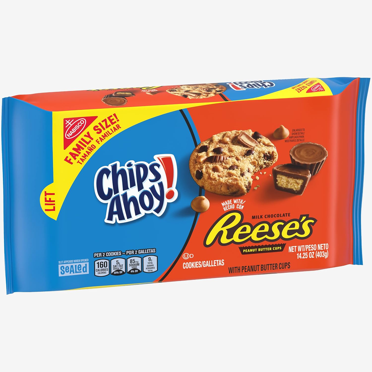 CHIPS AHOY! Reese’s Peanut Butter Cup Chocolate Chip Cookies, Family Size, 14.25 oz