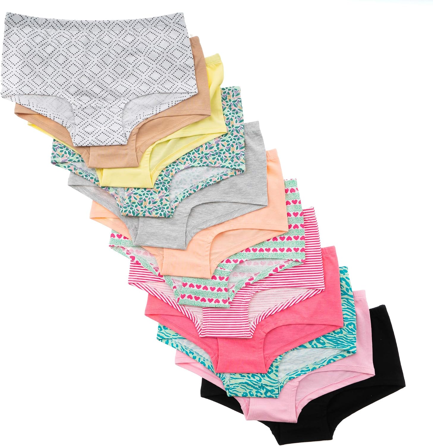 Alyce Intimates 12 Pack High Waisted Cotton Boyshort