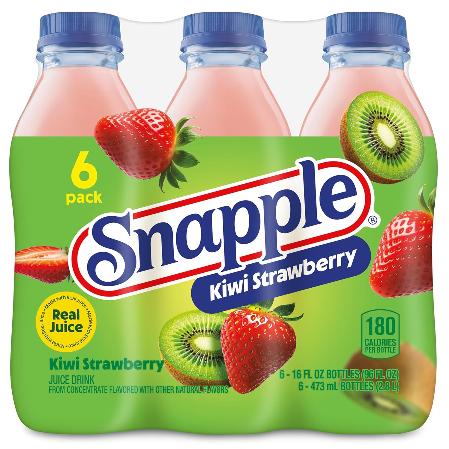 Snapple Apple Juice Drink, 16 Fl Oz Recycled Plastic Bottle, All Natural, No Artificial Flavors Or Sweeteners, Gluten-free, Contains 10% Real Juice 12 Pack