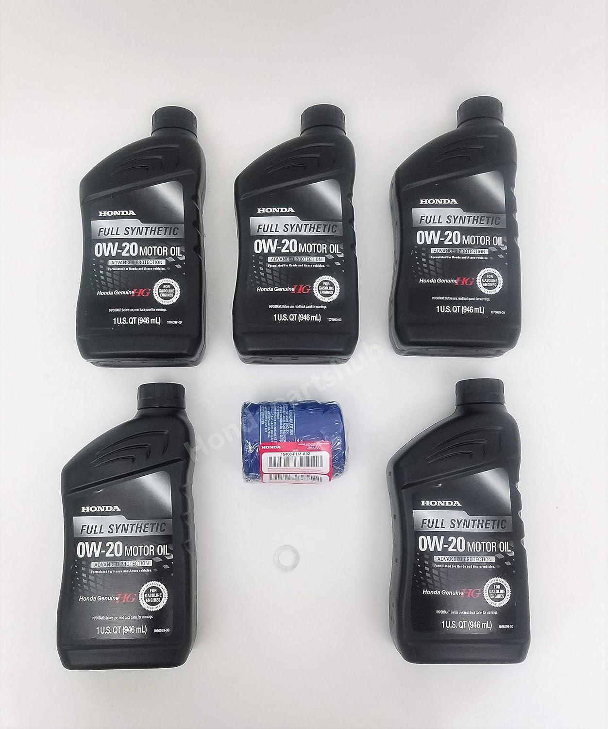 Honda Genuine 0W-20 Full Synthetic Oil Change Kit w/A02 Filter & Drain Washer