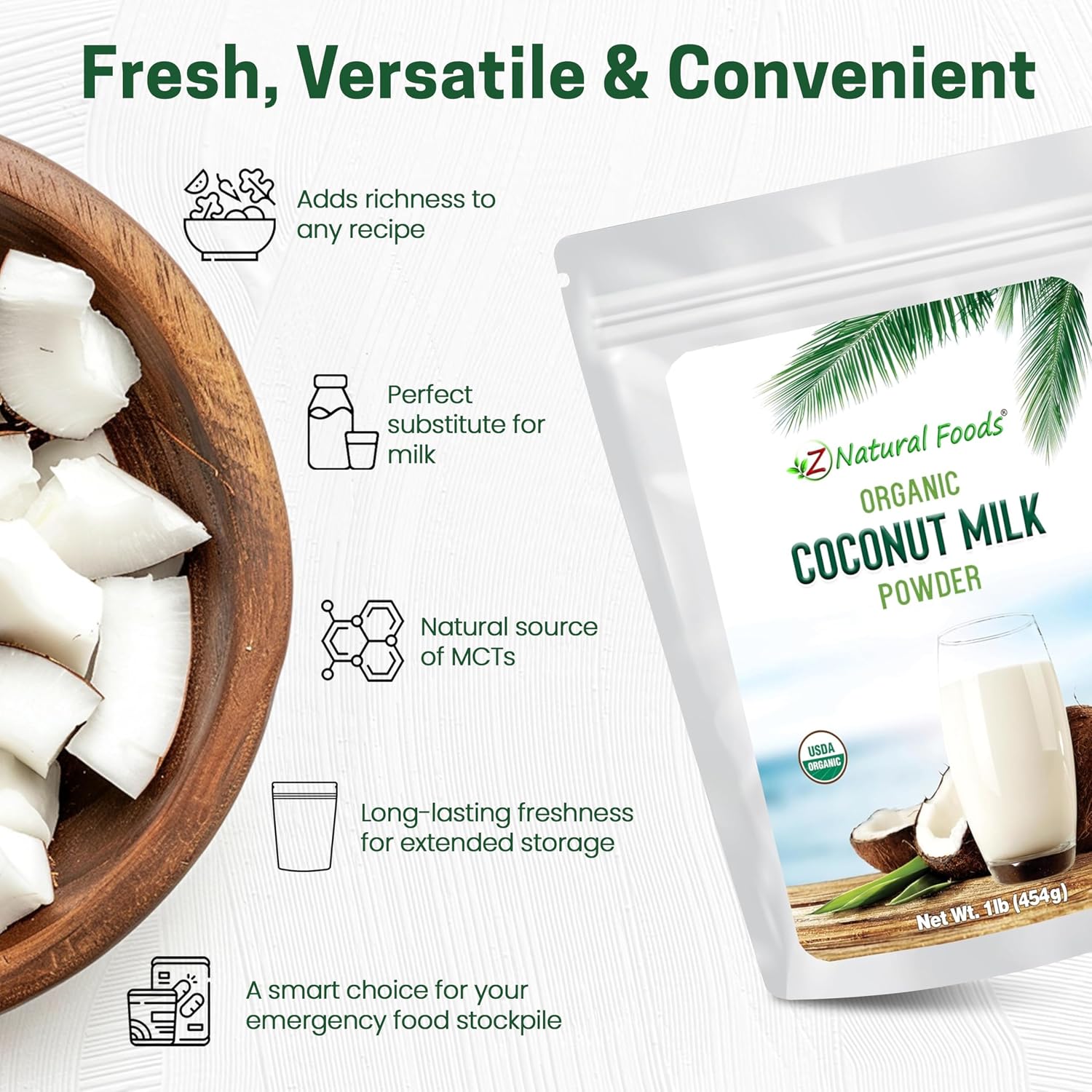 Z Natural Foods Premium Whole Milk Powder - Pasteurized Dry Milk, 5 lb