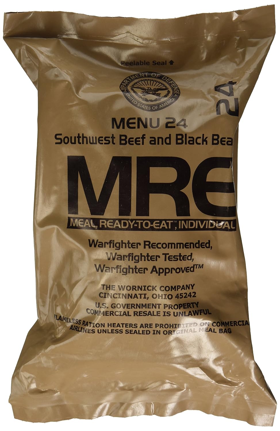 Southwest Beef and Black Beans MRE Meal - Genuine US Military Surplus Inspection Date 2020 and Up | MRE Meal | Ready-to-Eat Shelf-Stable Meal | MRE