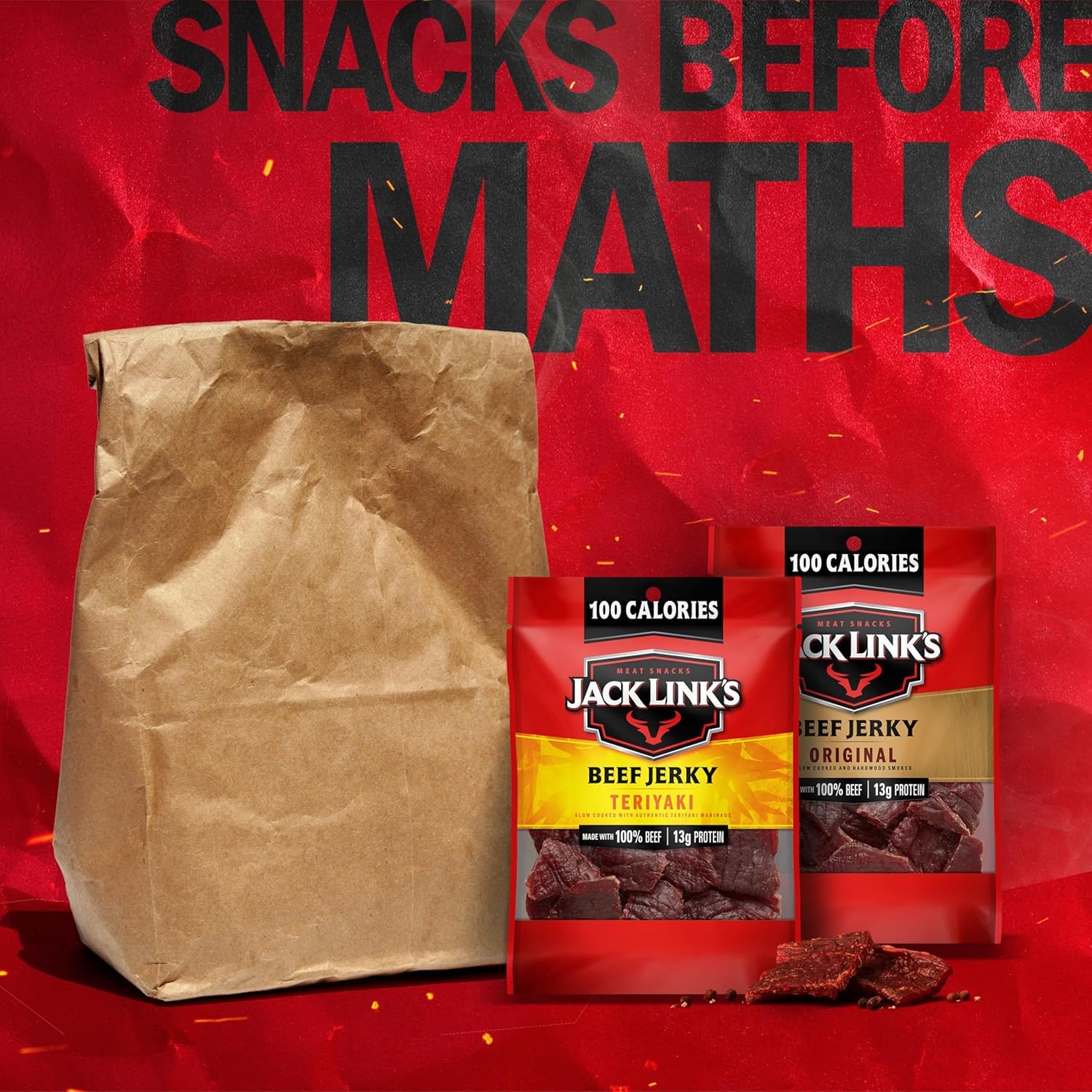 Jack Link's Beef Jerky Variety Pack - Original and Teriyaki - (9 Pack) 1.25 oz Bag - Ready to Eat Protein Snacks - 13g Protein per Serving - Made with 100% Real Beef | Bag - Ready to Eat Protein Snacks - 13g Protein per Serving - Made with 100% Real Beef
