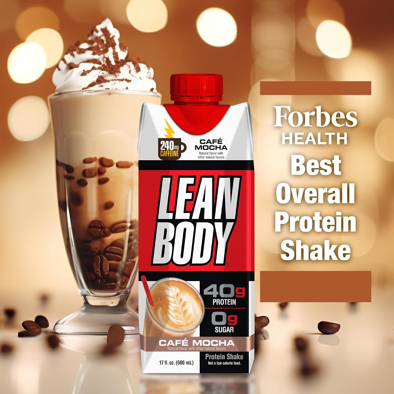 Labrada Lean Body Ready-to-Drink Chocolate Protein Shake, 40g Protein, Whey Blend, 0 Sugar, Gluten Free, 22 Vitamins & Minerals, LABRADA, 17 Fl Oz (Pack of 12)