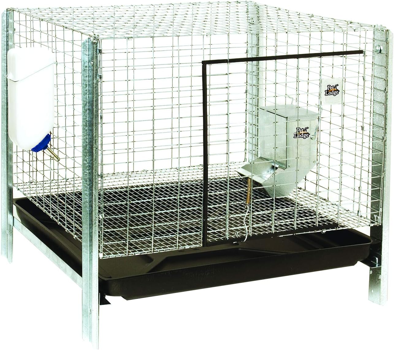 Pet Lodge Rabbit Hutch Complete Kit - Easy to Assemble Housing, Feeder, & Water Bottle Kit for Indoor/Outdoor Rabbit Hutch (Item No. RHCK1)