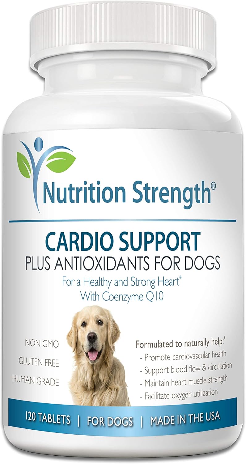 Cardio Support for Dogs Plus Antioxidant, L-Carnitine, L-Taurine, with Coenzyme Q10 and Vitamin E, Promotes a Healthy and Strong Dog Heart