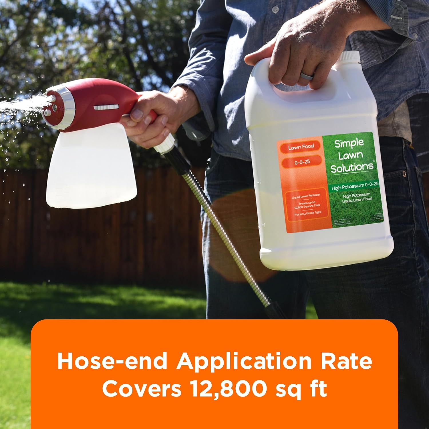 Simple Lawn Solutions - High Potassium Lawn Food Liquid Fertilizer 0-0-25 - Concentrated Spray - Turf Grass Vigor and Plant Hardiness - Summer and Fall - Any Grass Type (32 Ounce)