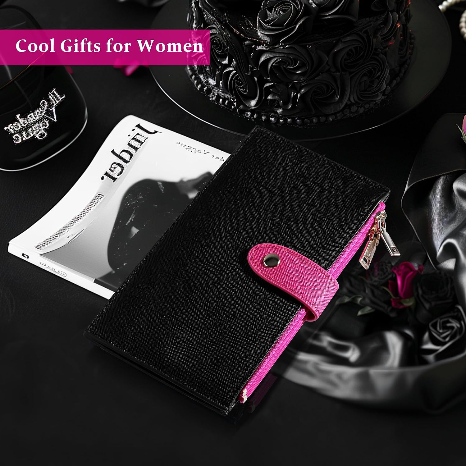 Travelambo RFID Wallet Women Large Size Bifold Multi Card Wallet Case with Zipper Pocke Credit Card Holder for Women