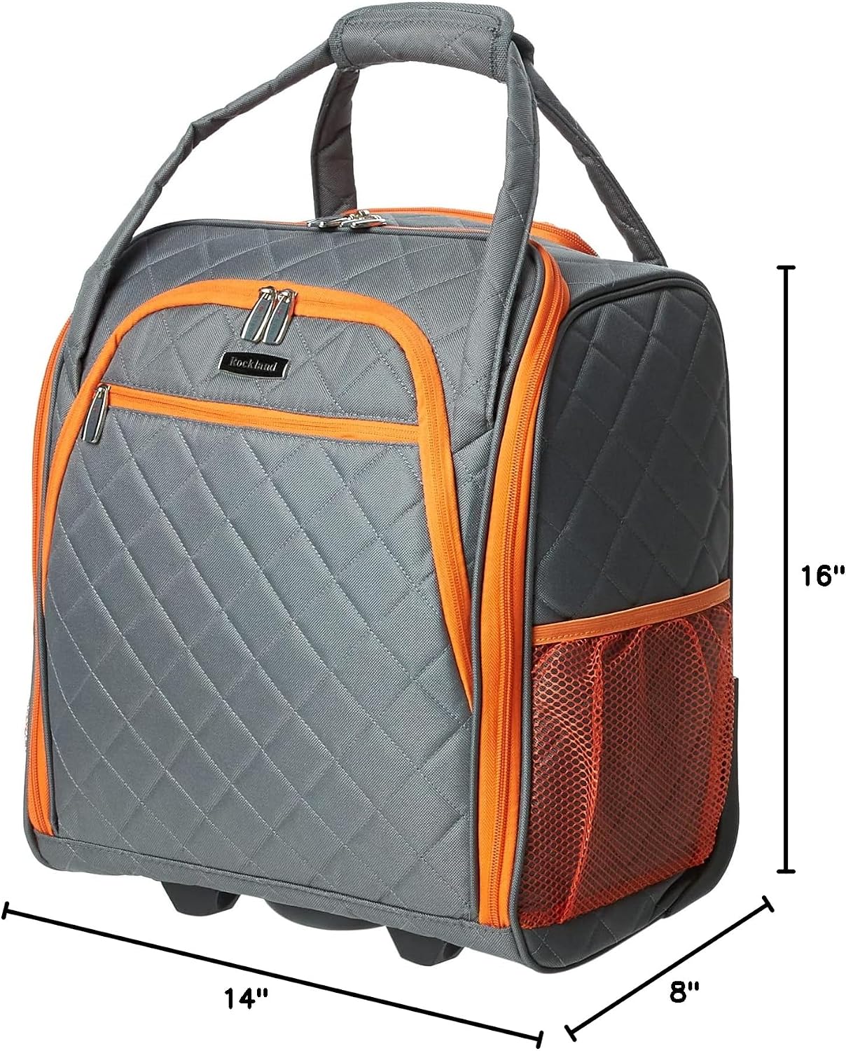 Rockland Melrose Upright Wheeled Underseater Carry-On Luggage, Red