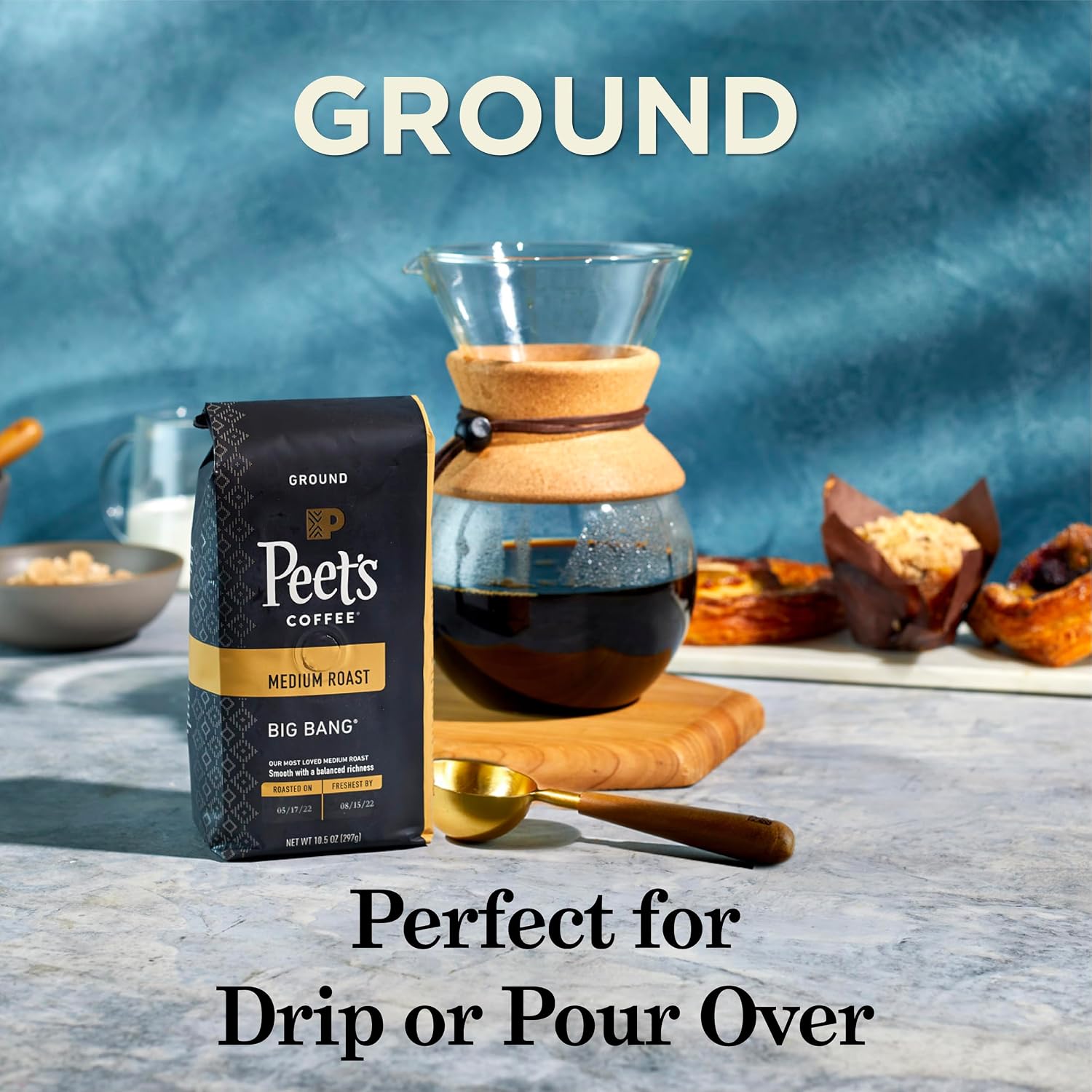 Peet's Coffee, Dark Roast Ground Coffee, 100% Arabica Coffee - Major Dickason's Blend 18 Ounce Bag