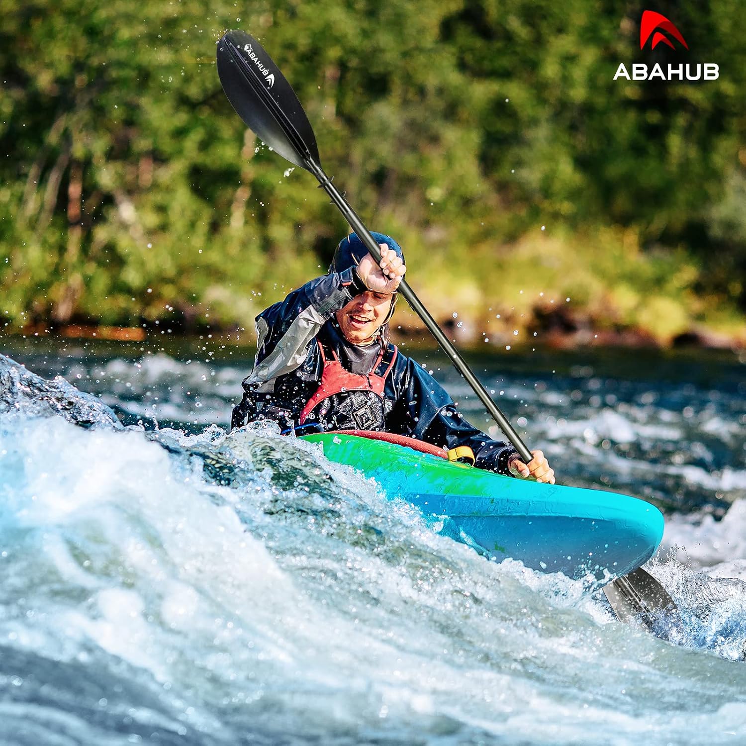 Abahub Kayak Paddle with Free Leash 220-240cm Kayaking Oars
