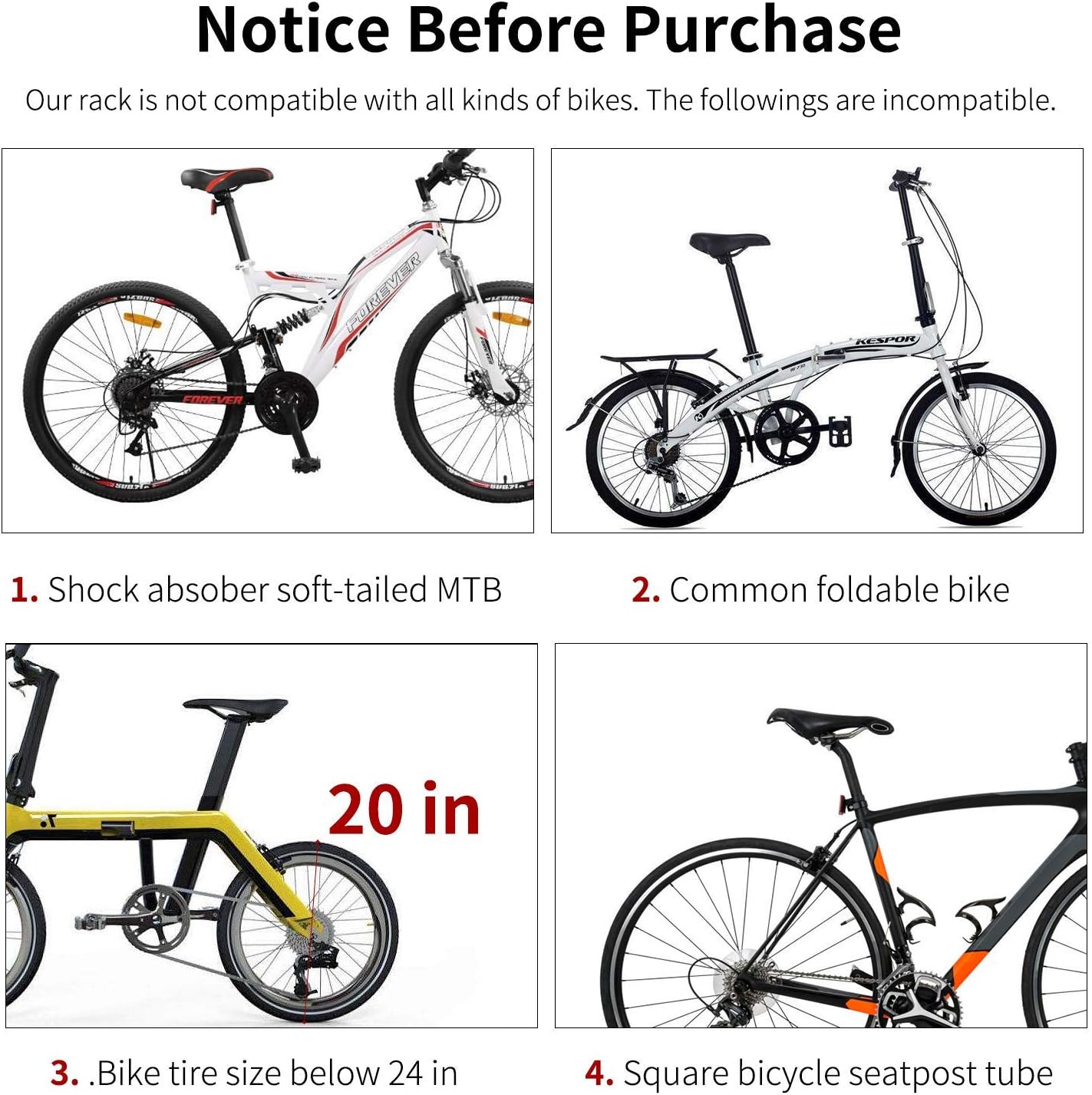 West Biking 110Lb Capacity Almost Universal Adjustable Bike Cargo Rack Cycling Equipment Stand Footstock Bicycle Luggage Carrier Racks with