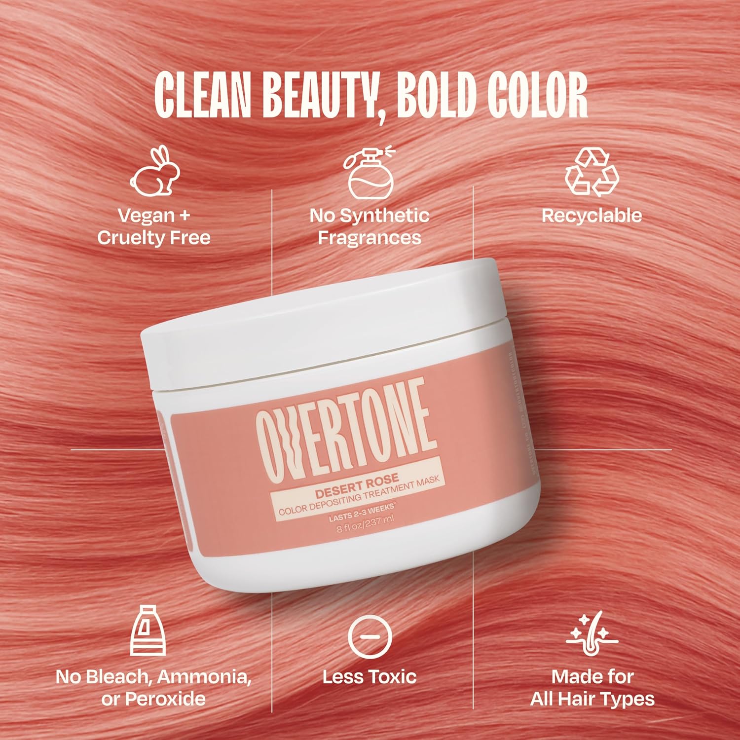 oVertone® Color Depositing Treatment Hair Mask, Desert Rose, 8 oz