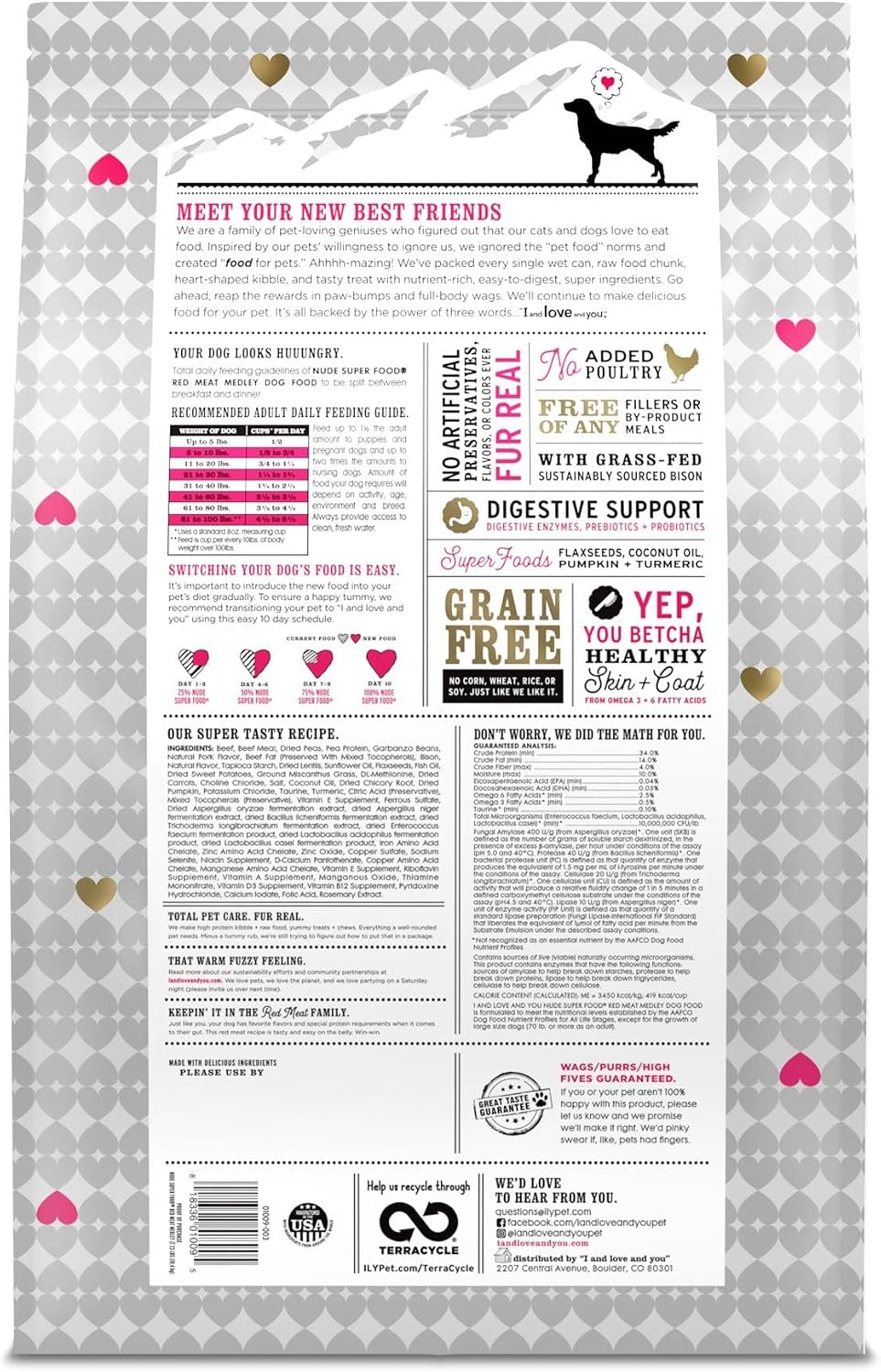 I and love and you Nude Super Food Dry Dog Food - Salmon + Whitefish - Prebiotic + Probiotic, Grain Free, Real Meat, No Fillers, 5lb Bag