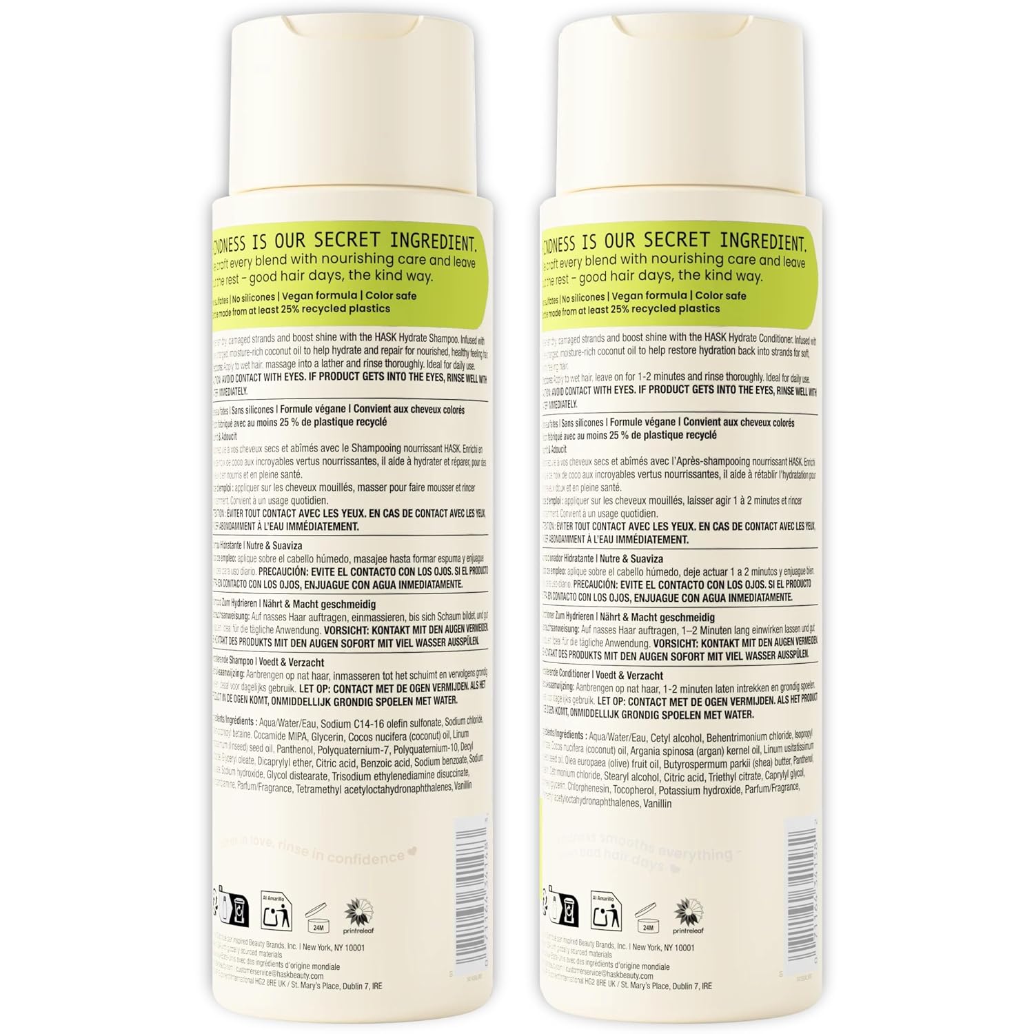 HASK Biotin Boost Thickening Shampoo + Conditioner Set | Adds Fullness, Strengthens, Volumizes, Sulfate-Free, Paraben-Free, Gluten-Free, Color Safe | 12oz each