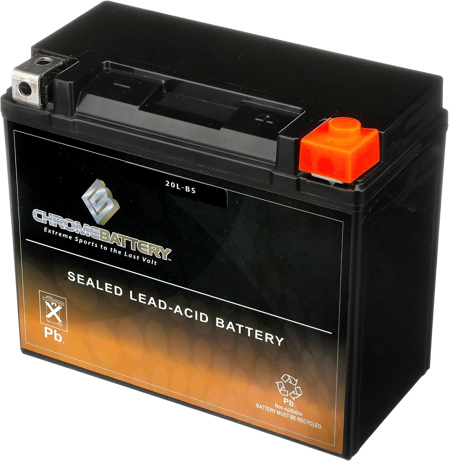 CB CHROMEBATTERY YTX30L-BS 12V 385 CCA AGM – Maintenance-Free 30Ah Battery for Harley, ATV, UTV, Snowmobile, Jet Ski – T3 Nut & Bolt Terminal – Fits Harley Touring, Polaris Sportsman 850