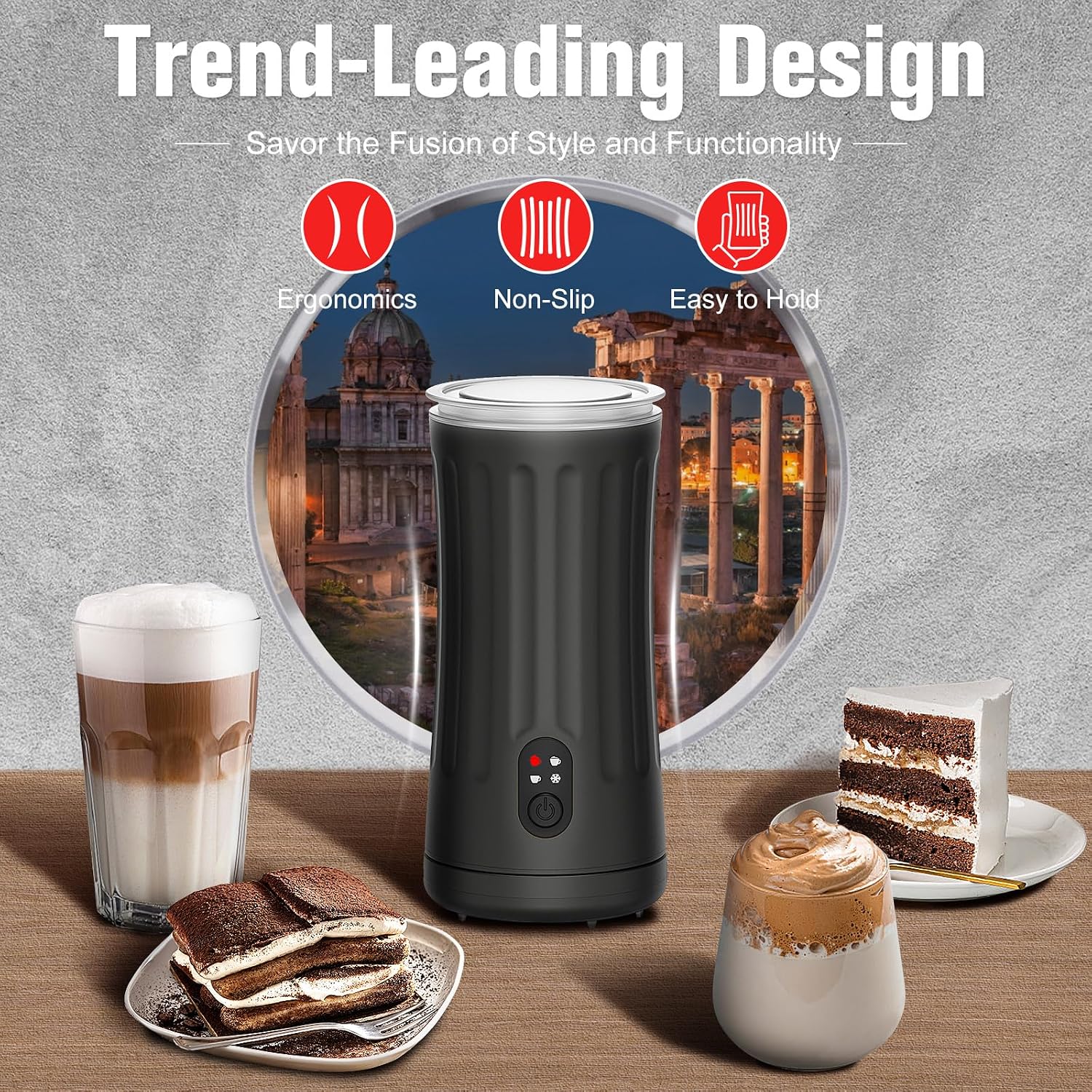 Milk Frother, 4-in-1 Milk Steamer and Frother, 8.1oz, White | Milk Warm and Cold Foam Maker, Auto Shut-Off Frother for Coffee, Latte, Cappuccino, Macchiato