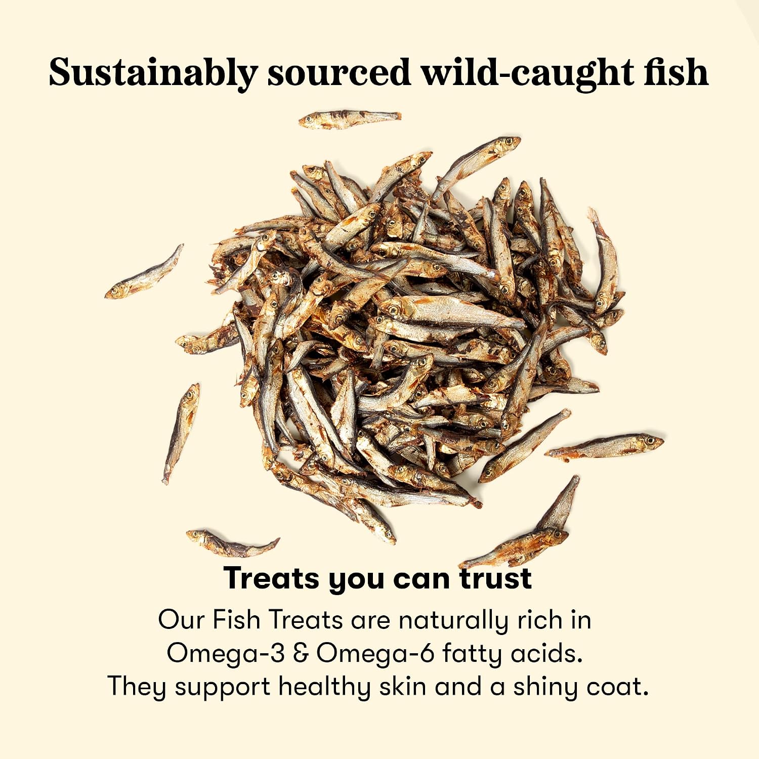 PLATO Single Ingredient Wild-Caught Baltic Sprat Dog Treats, Air-Dried Whole Fish, Omega-Rich Skin & Coat Support, 3 oz