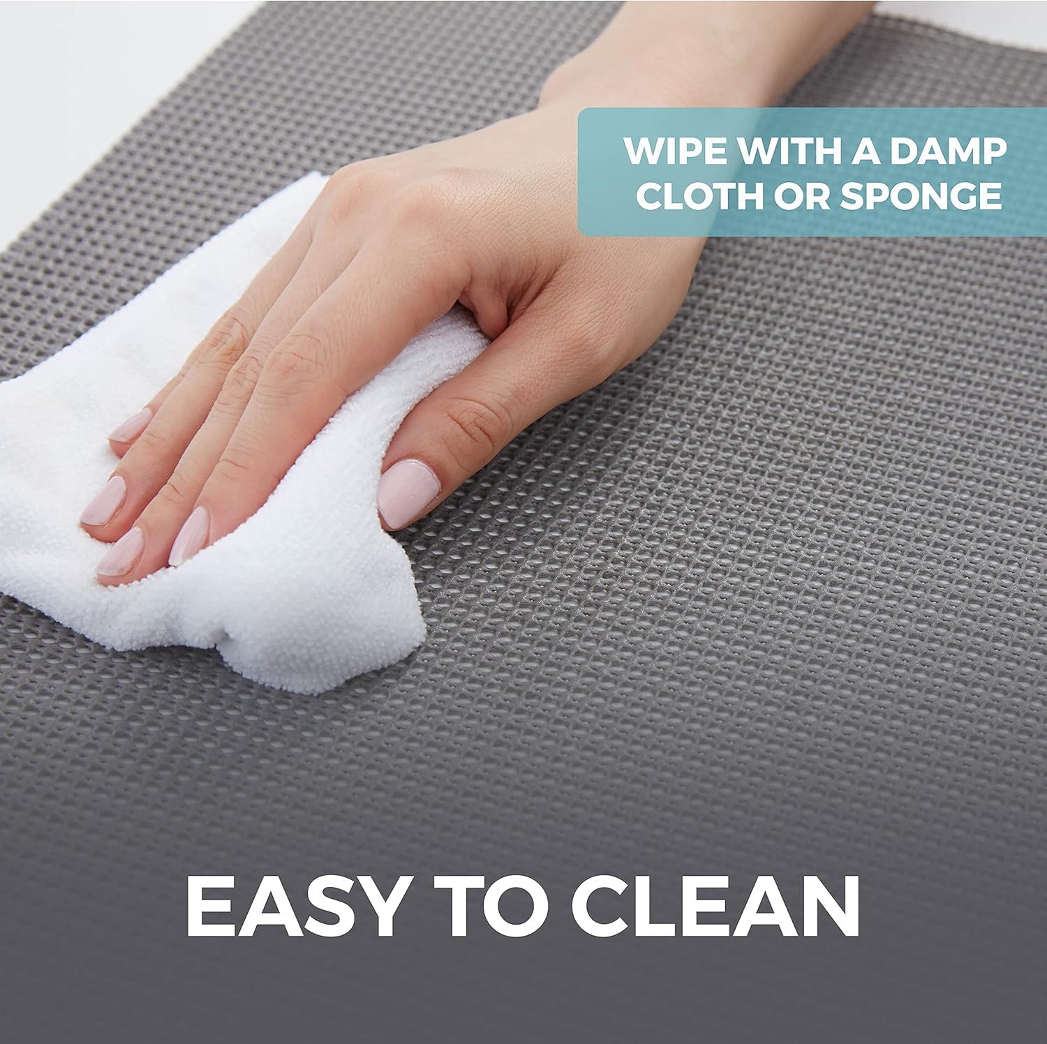 HOME GENIE Shelf Drawer and Cabinet Liner, Non Adhesive, 12x20 Soft Gray