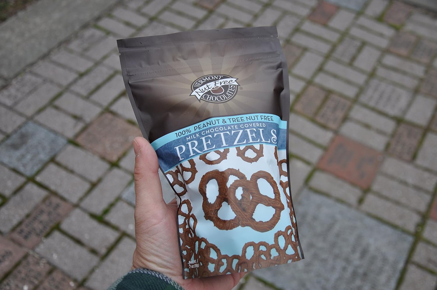 Vermont Nut Free Chocolates Milk Chocolate Covered Mini Twist Pretzels | 7 Ounce Bag, Peanut And Tree Nut Free, Egg-Free, Kosher Certified