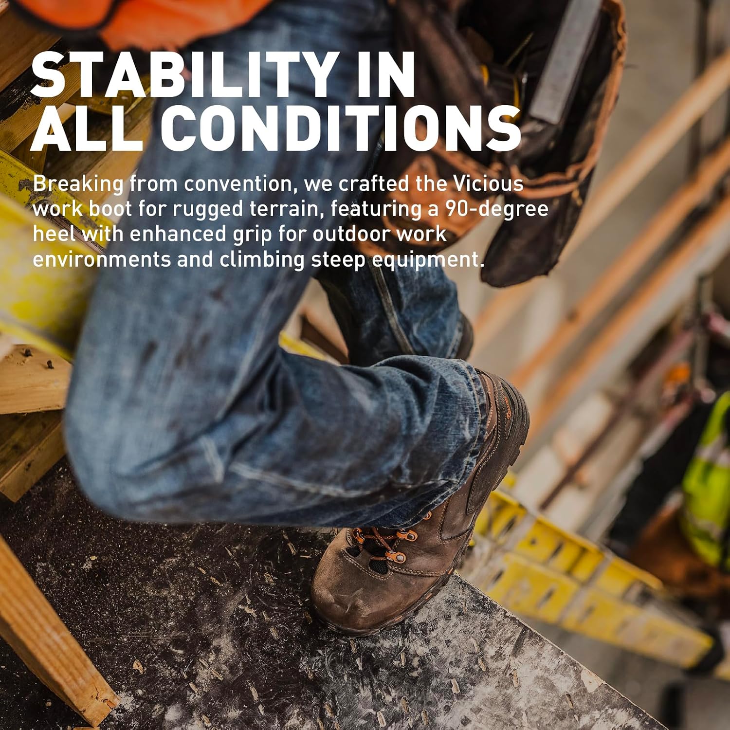 Danner Vicious Composite Toe Work Boots for Men, Waterproof, ASTM Approved | Composite Toe Boots for Men, For Electrical Hazard Work, Slip Resistant Grip, TPU Shank, Construction Boots