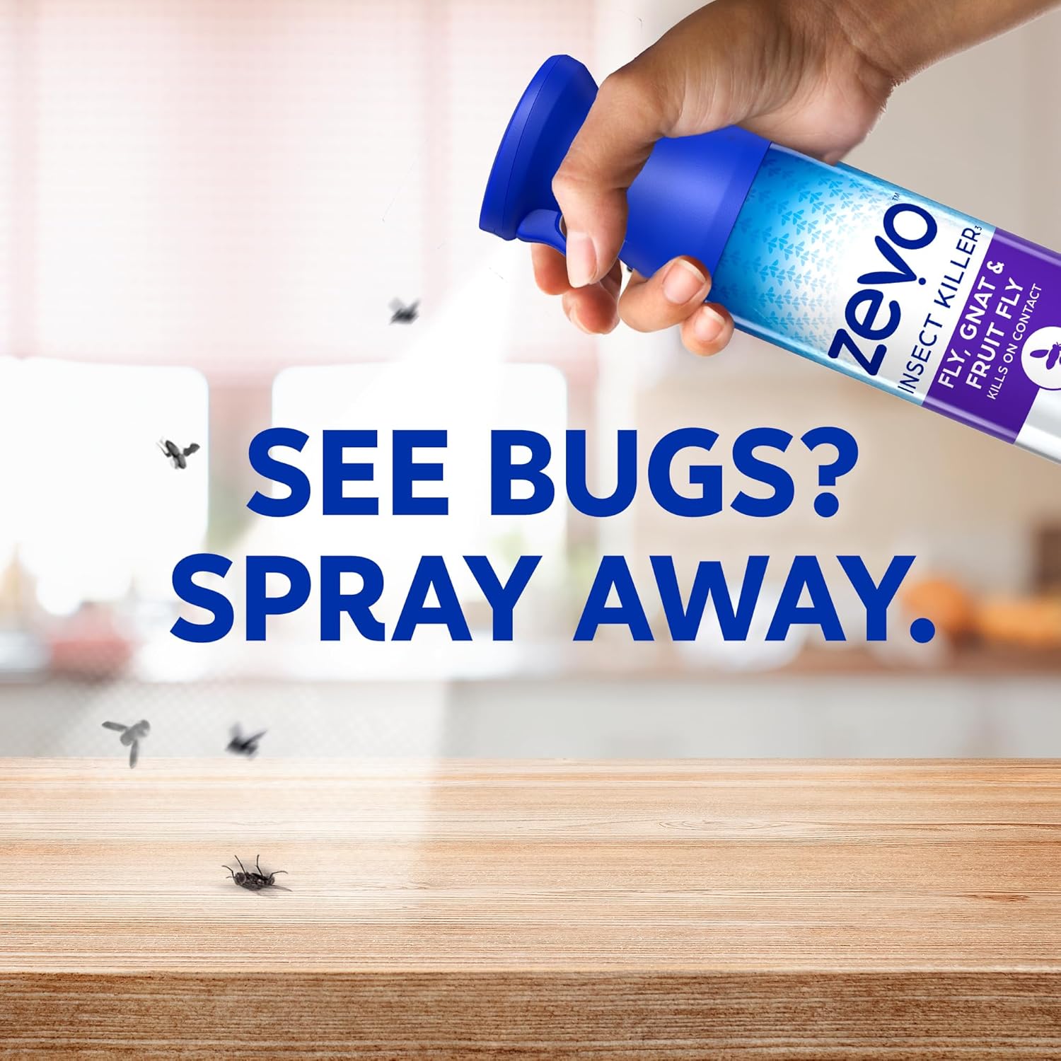 Zevo Flying Insect Bug Aerosol Spray, Kills Flies & Fruit Flies, 2 Bottles