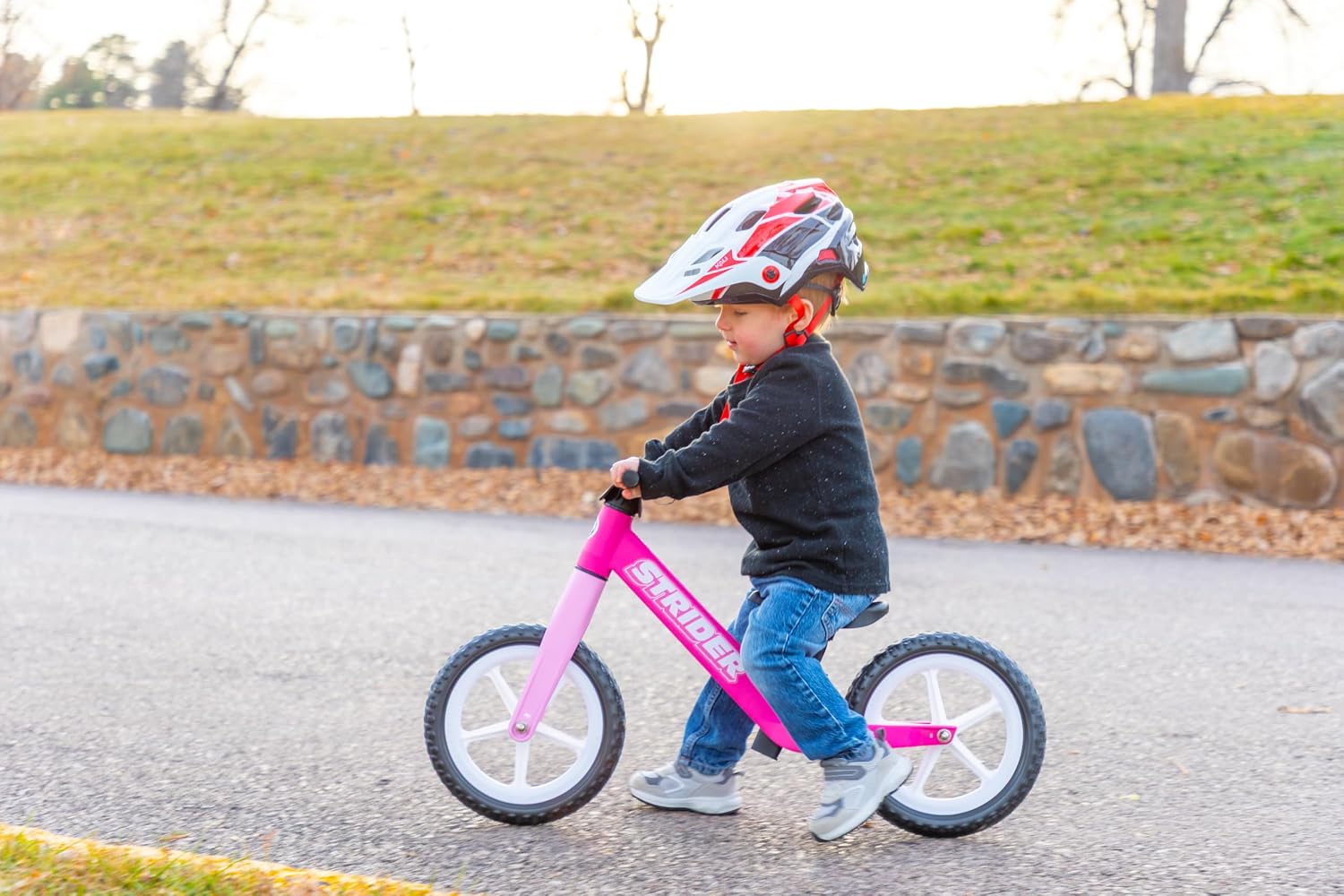Strider 12 Comp, No Pedal Balance Bike for Kids Ages 1–3 Years | No-Pedal Composite Bike, Adjustable Seat, Lightweight Frame, Easy Assembly, Durable All-Weather Plastic, Never Flat Tires
