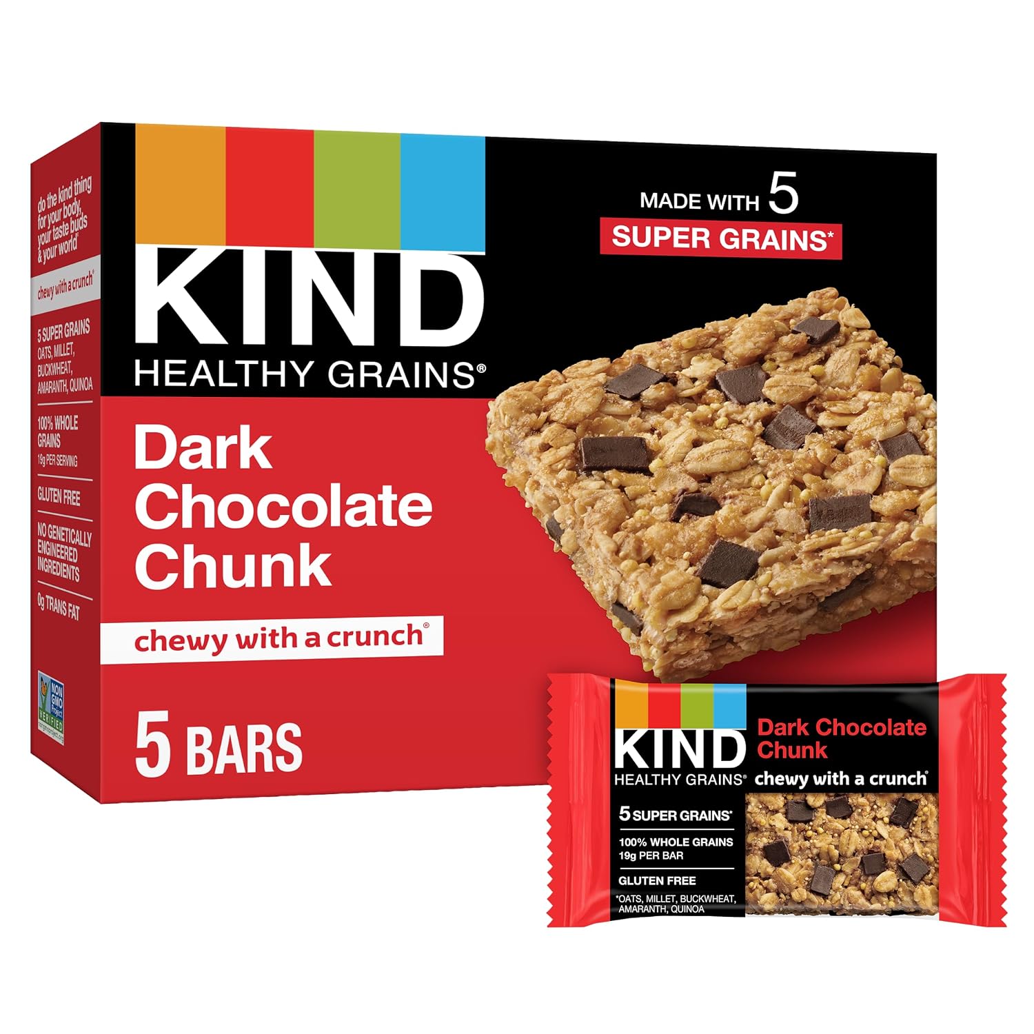 Kind Healthy Grains Granola, Dark Chocolate Clusters, Gluten Free, Healthy Snack Mix, 10g Protein, 11oz, 3 Count