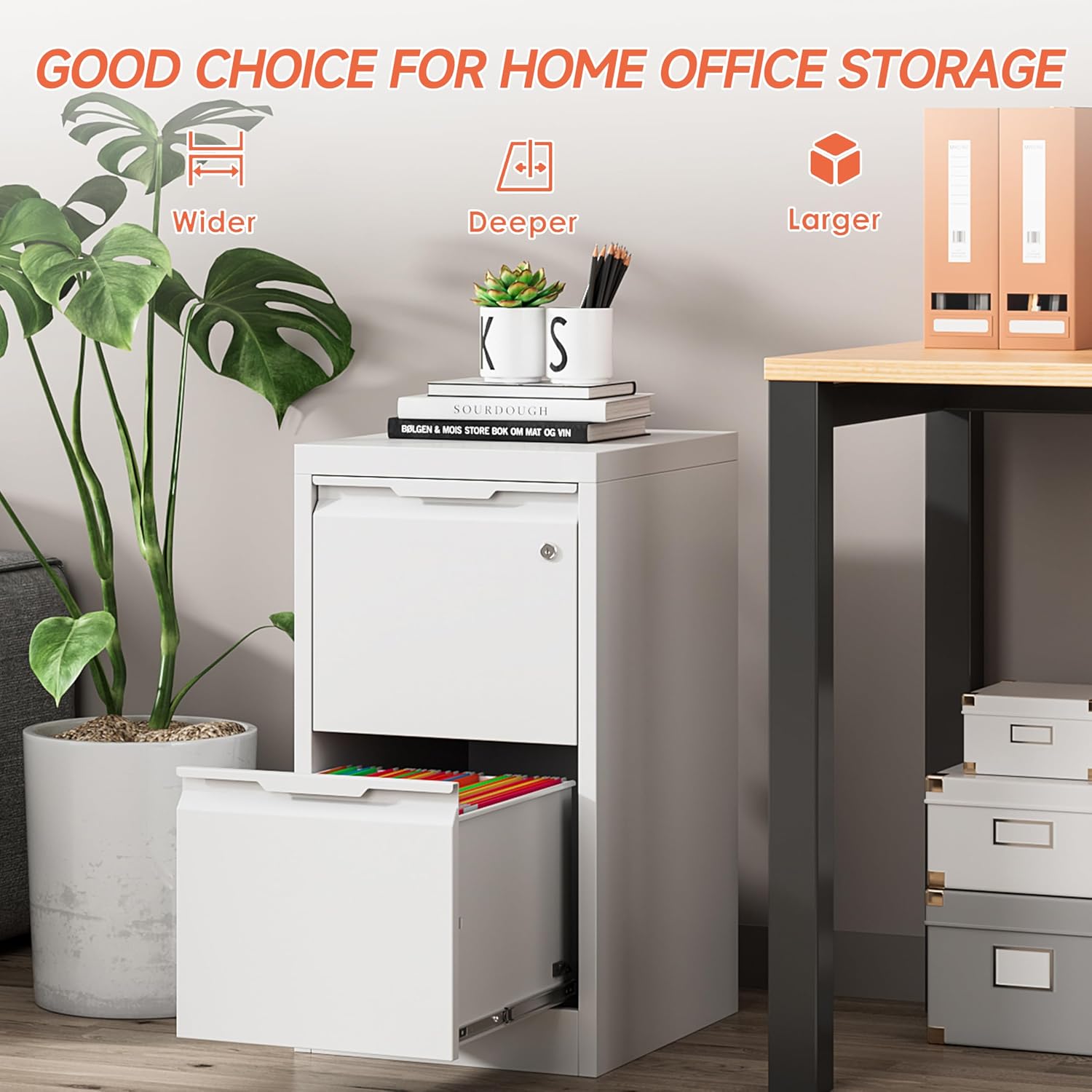3 Drawer File Cabinet with Lock,Vertical Filing Cabinets for Home Office,Heavy Duty Metal File Cabinet for Hanging A4/Letter/Legal Size File,Vertical File Cabinet 15" W X 17.8" D X 38.3" H-Black