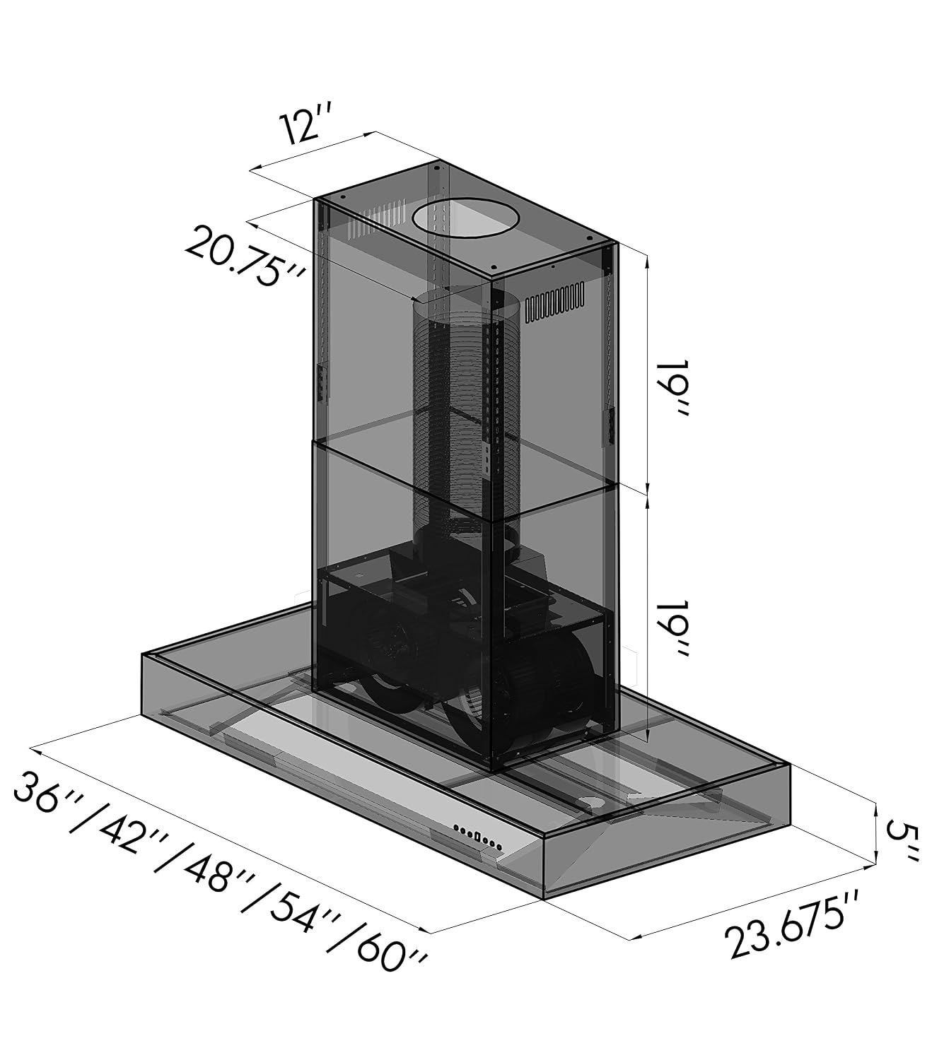 ZLINE Kitchen and Bath 42 in. 700 CFM Ducted Island Mount Range Hood in Stainless Steel KECOMi-42