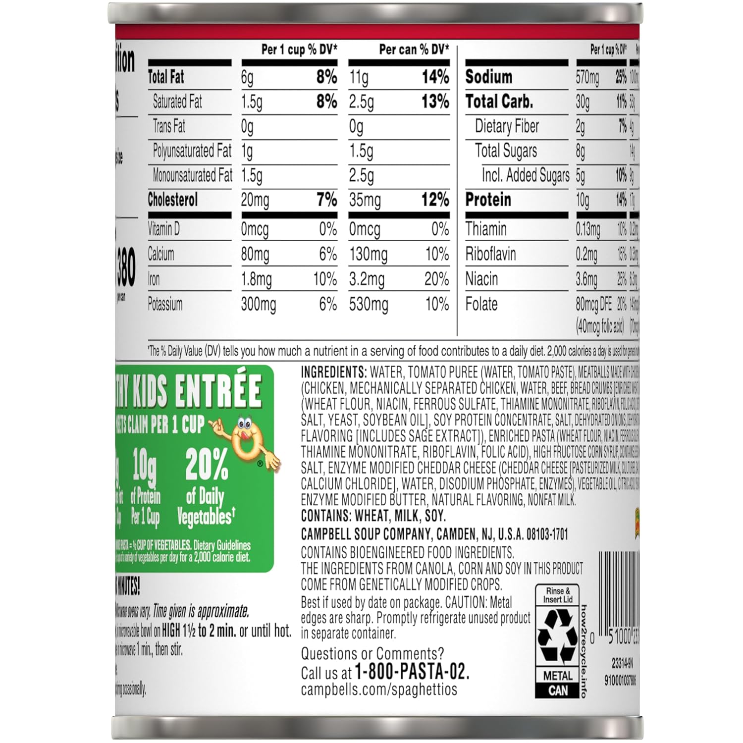 SpaghettiOs Original Canned Pasta, 15.8 oz Can (Pack of 4)