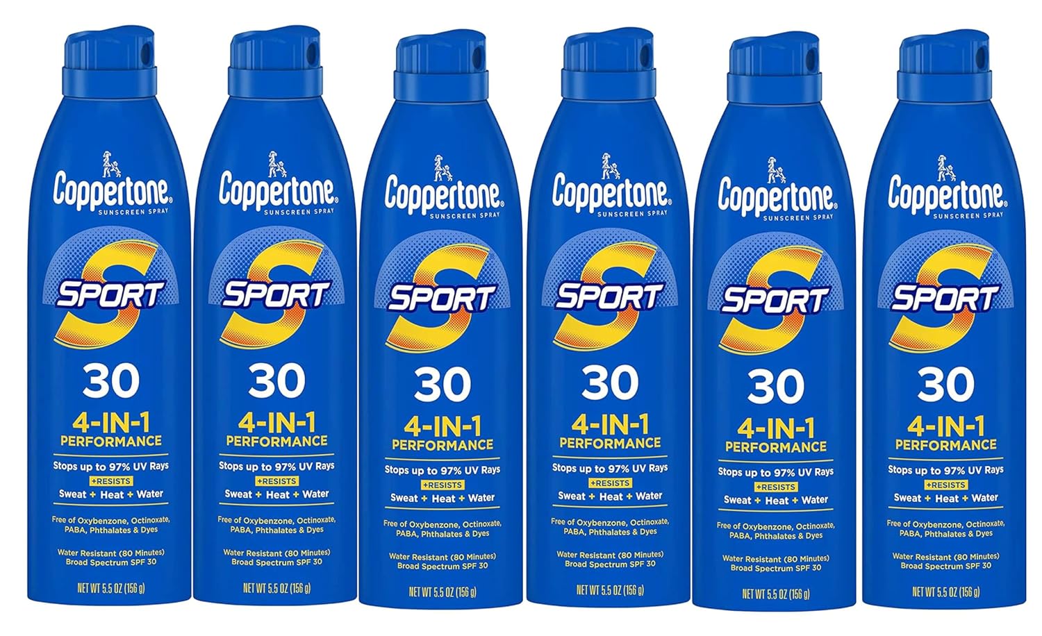 Coppertone Continuous Spf#30 Spray Sport 5.5 Ounce (162ml) (6 Pack)