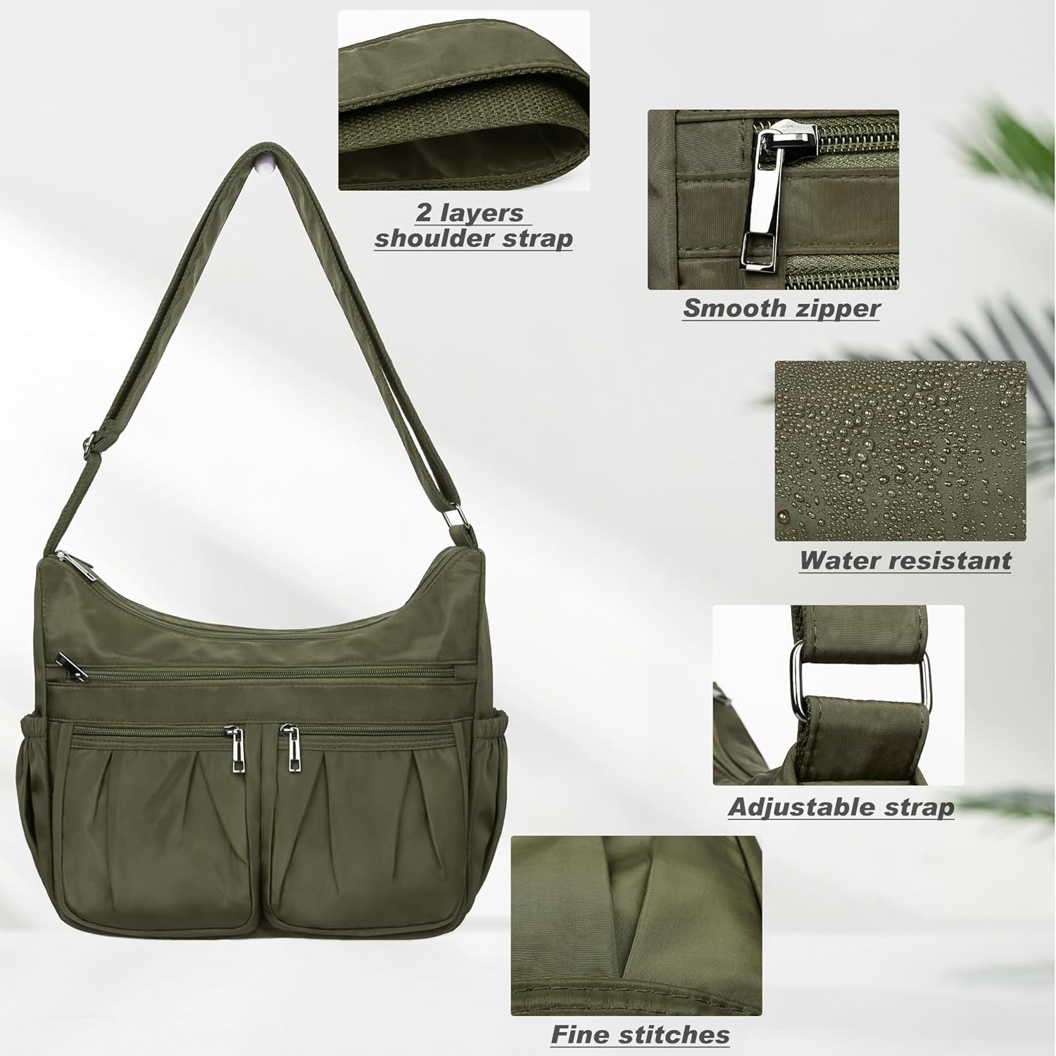 VOLGANIK ROCK Crossbody Purses for Women Shoulder Handbags Lightweight Waterproof Nylon Travel Bag Ladies Pocketbooks