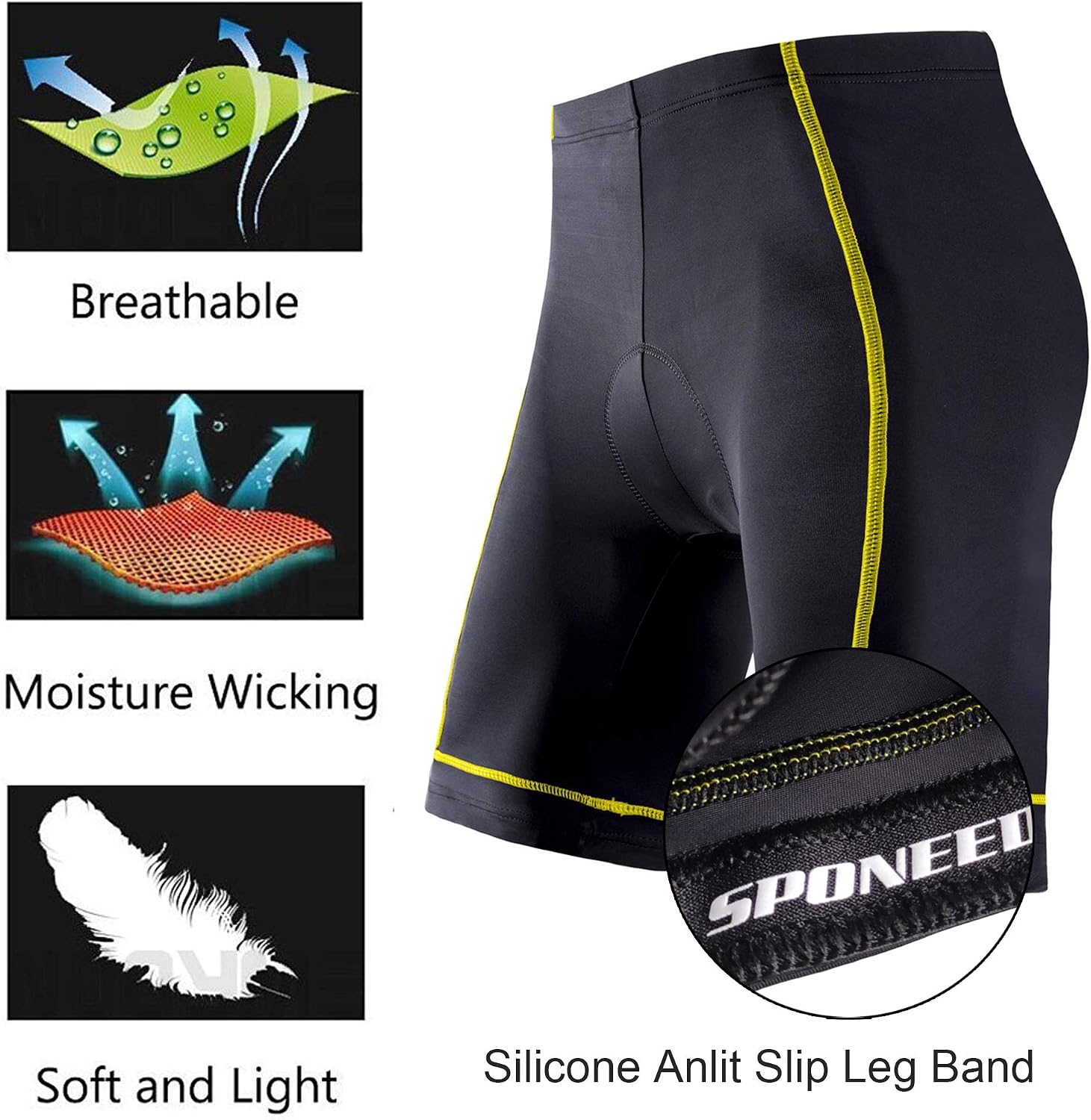 sponeed Cycling Jersey Short Sleeve Suits Men Bike Clothing Road Bicycle Shorts Padded Outfits