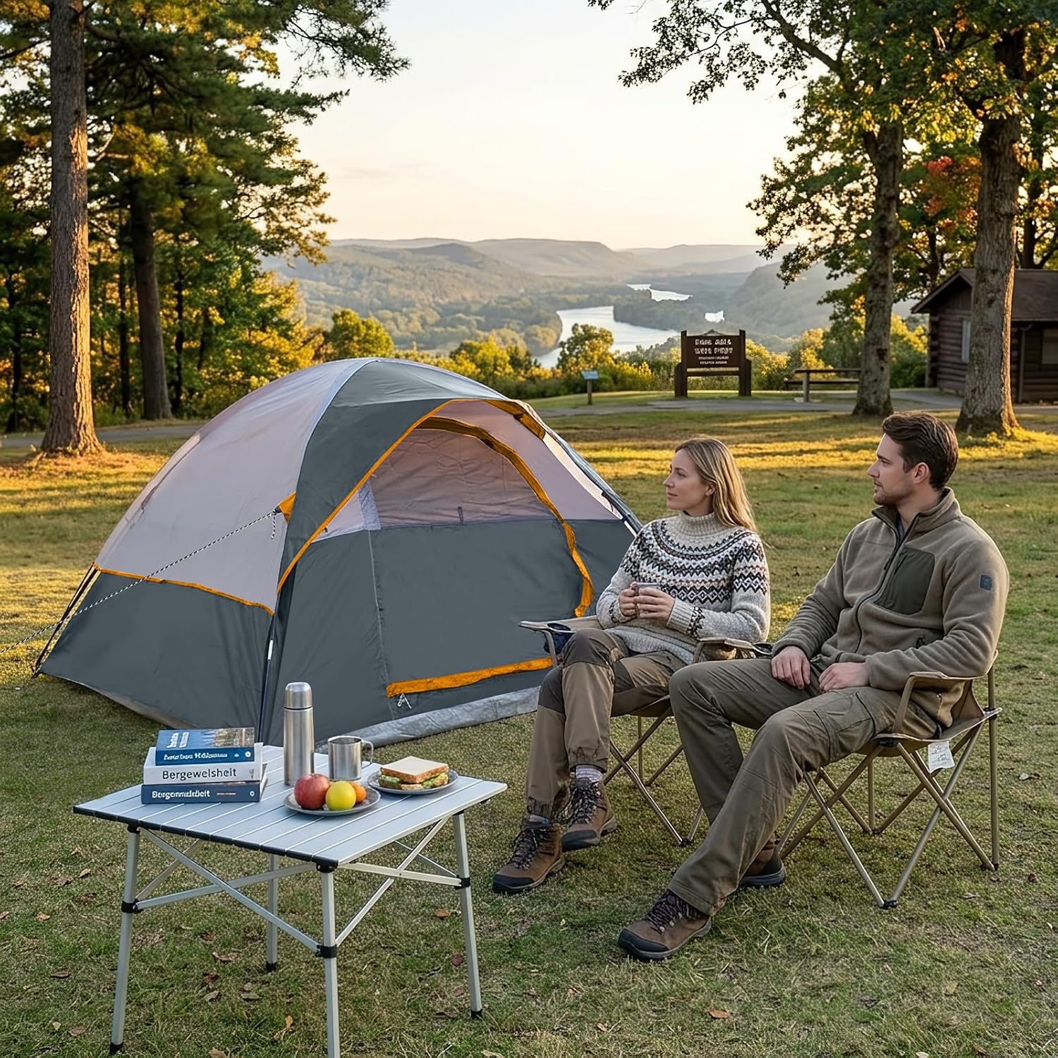 CAMPROS CP 3 Person Tent, Waterproof Dome Tents for Camping with Rainfly