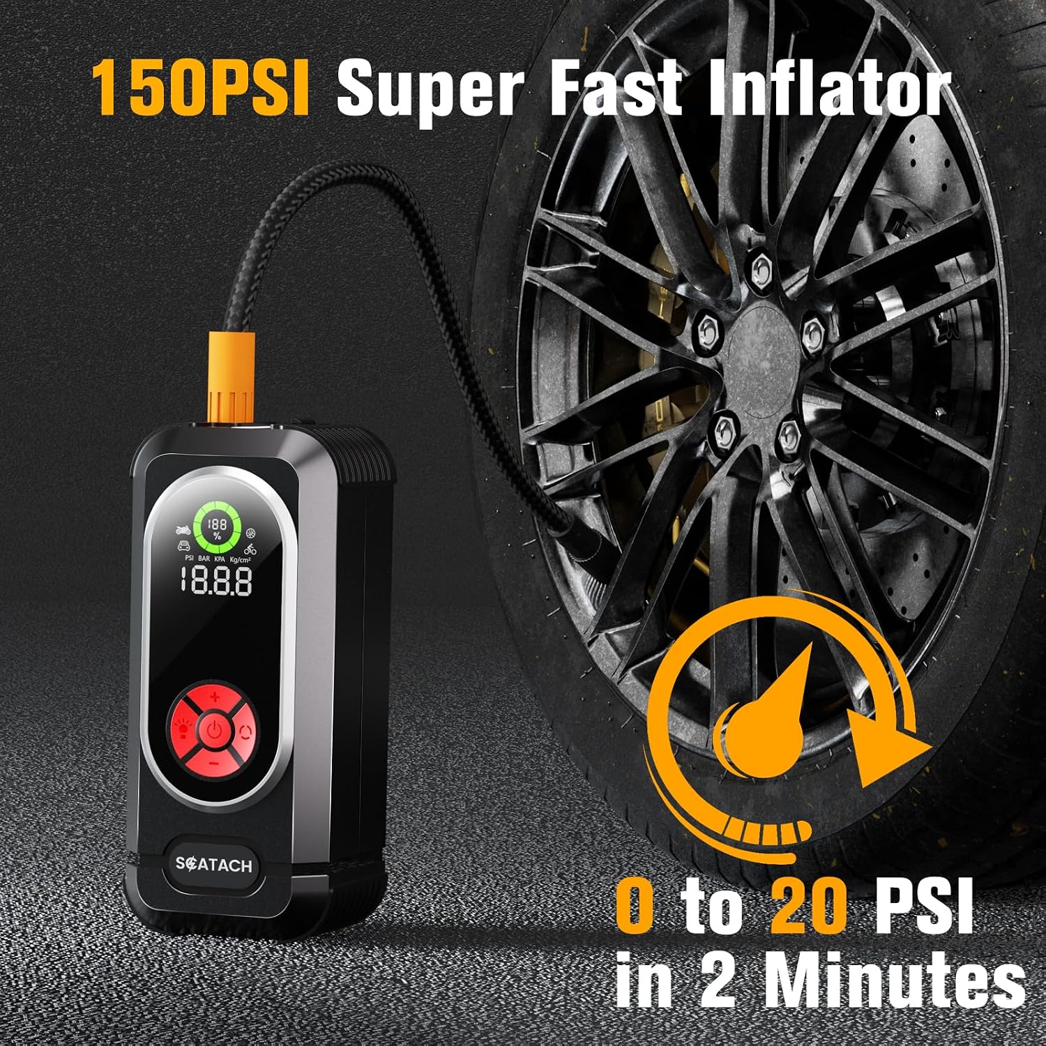Scatach 4000A Car Battery Jump Starter, 12V Jump Starter Battery Pack (up to 10.0L Gasoline and 8.0L Diesel Engine), Portable Jump Box with Jumper Cable, LED Display, LED Light