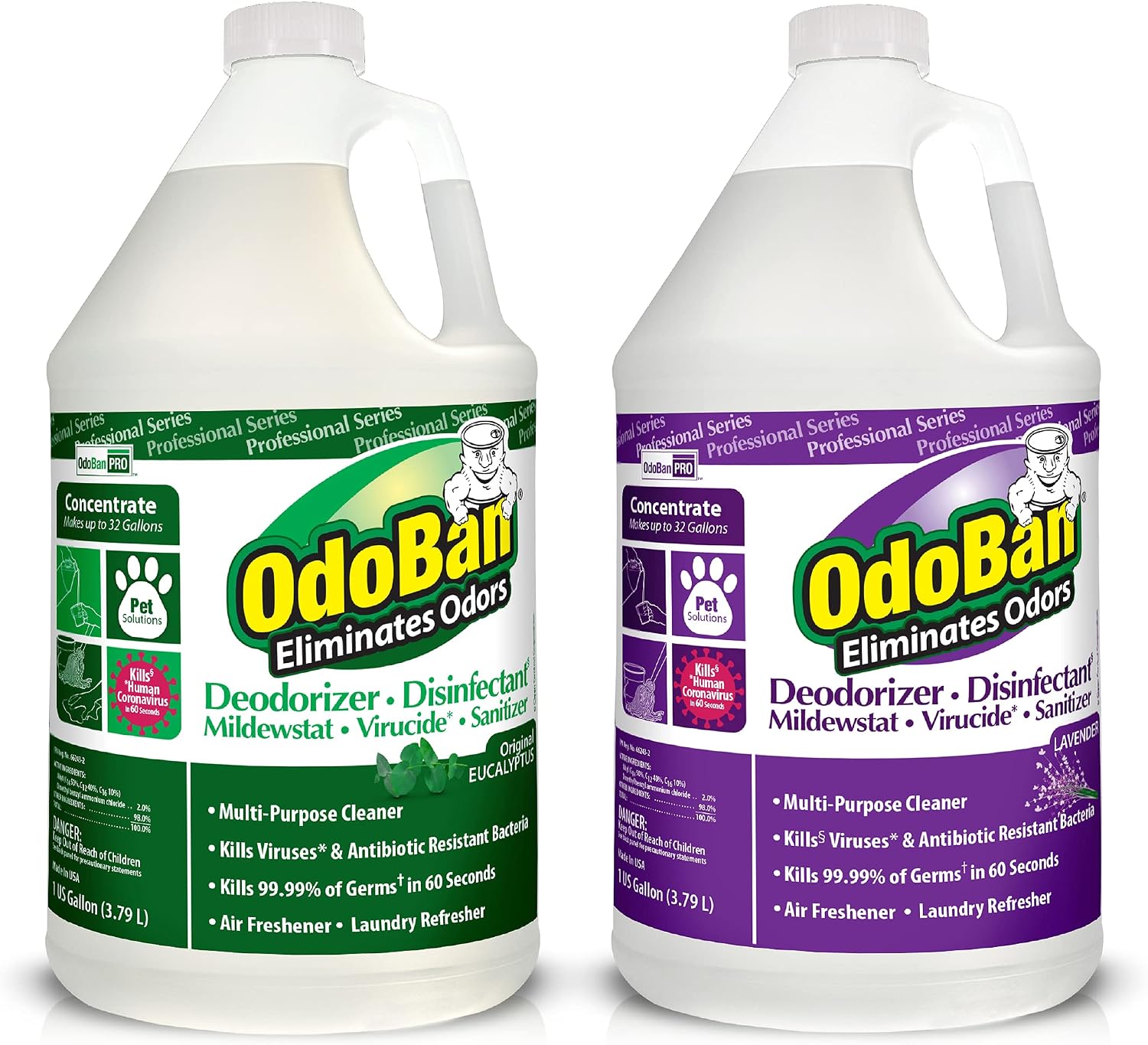 OdoBan Professional Disinfectant and Odor Eliminator Concentrate, 4 Gallons, Original Eucalyptus Scent