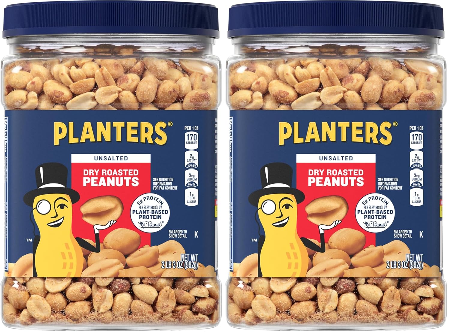 PLANTERS Salted Peanuts, Plant Based Protein Snacks, 2.19lbs (1 Ct)