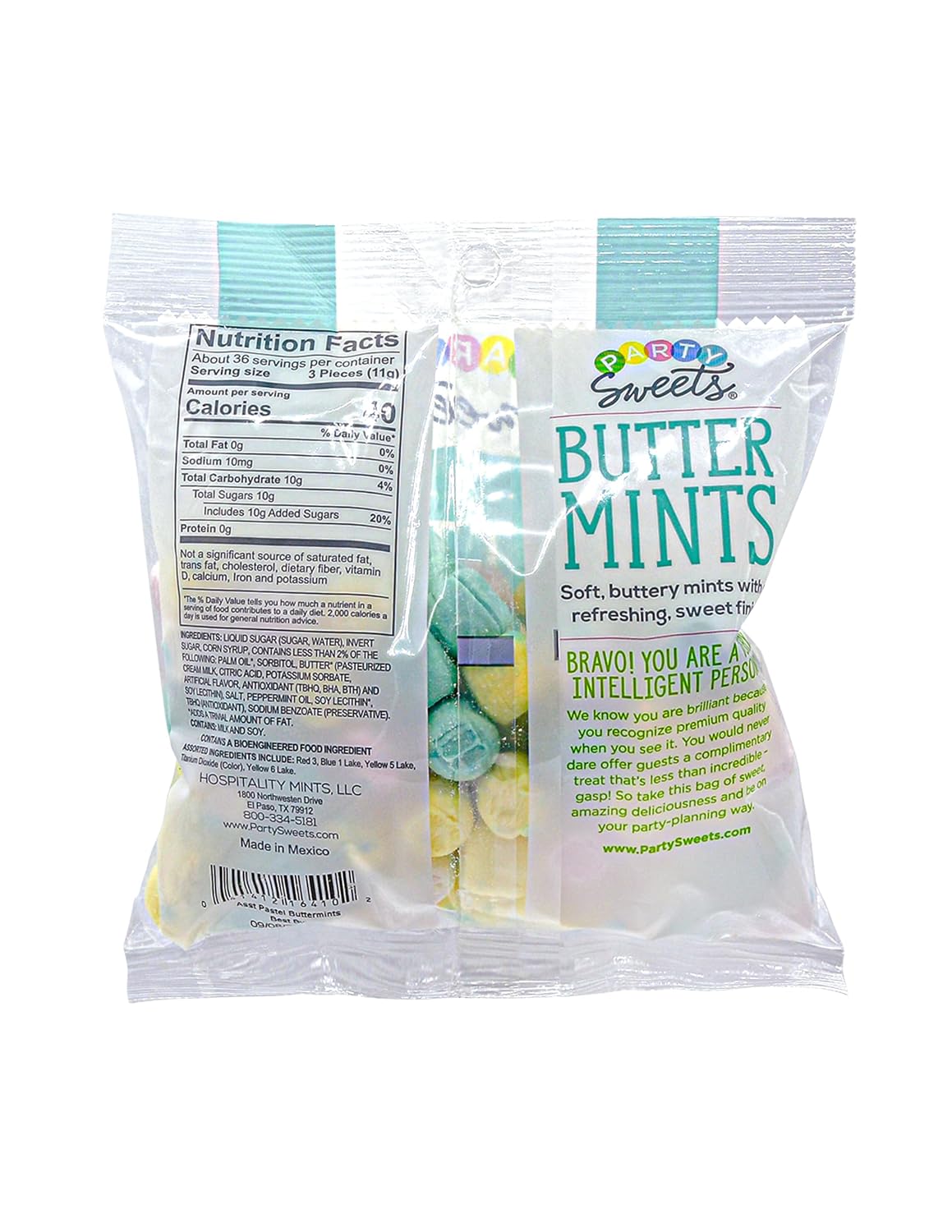 Party Sweets White Buttermints, 14 Ounce, Appx. 100 pieces from Hospitality Mints