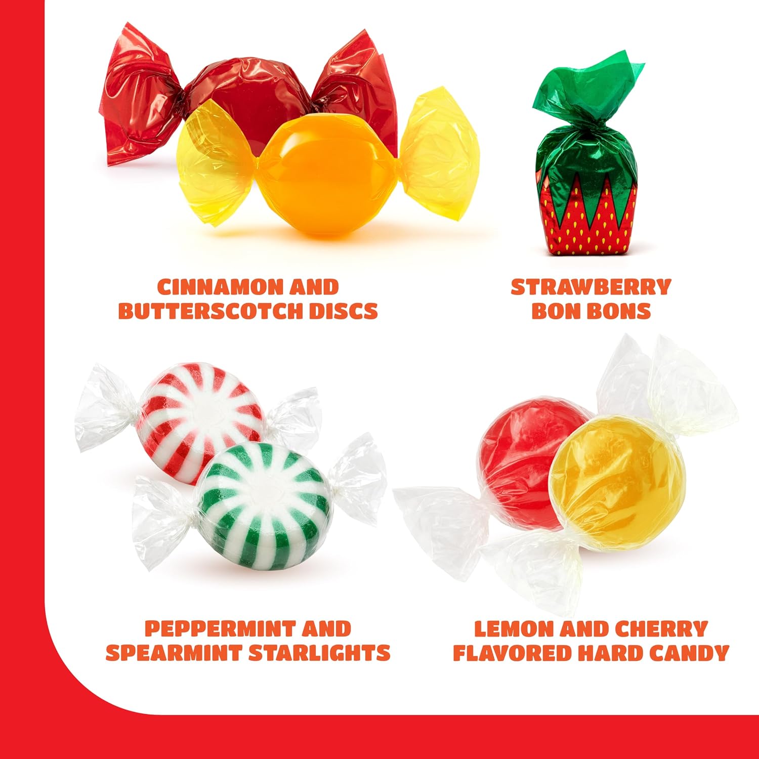 Hard Candy Assortment, Old Fashioned Candy Individually Wrapped - 2 Lb Pack